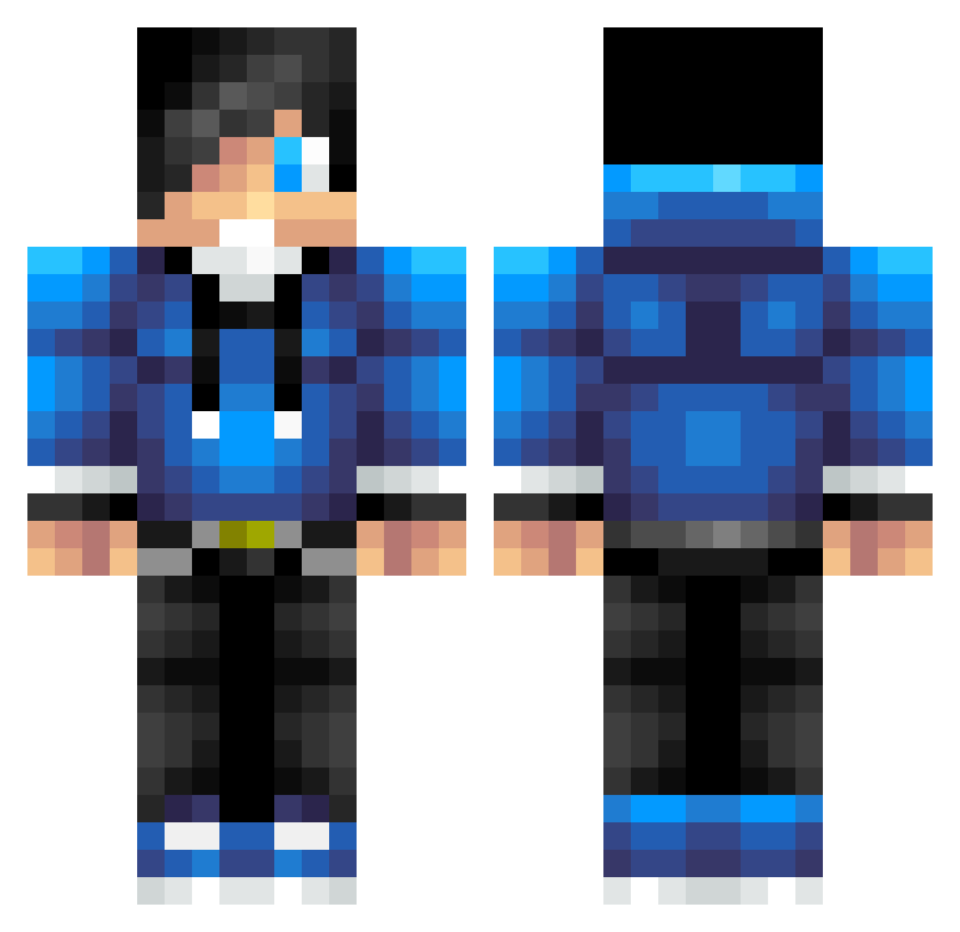 Silicong Minecraft skin, front and back view