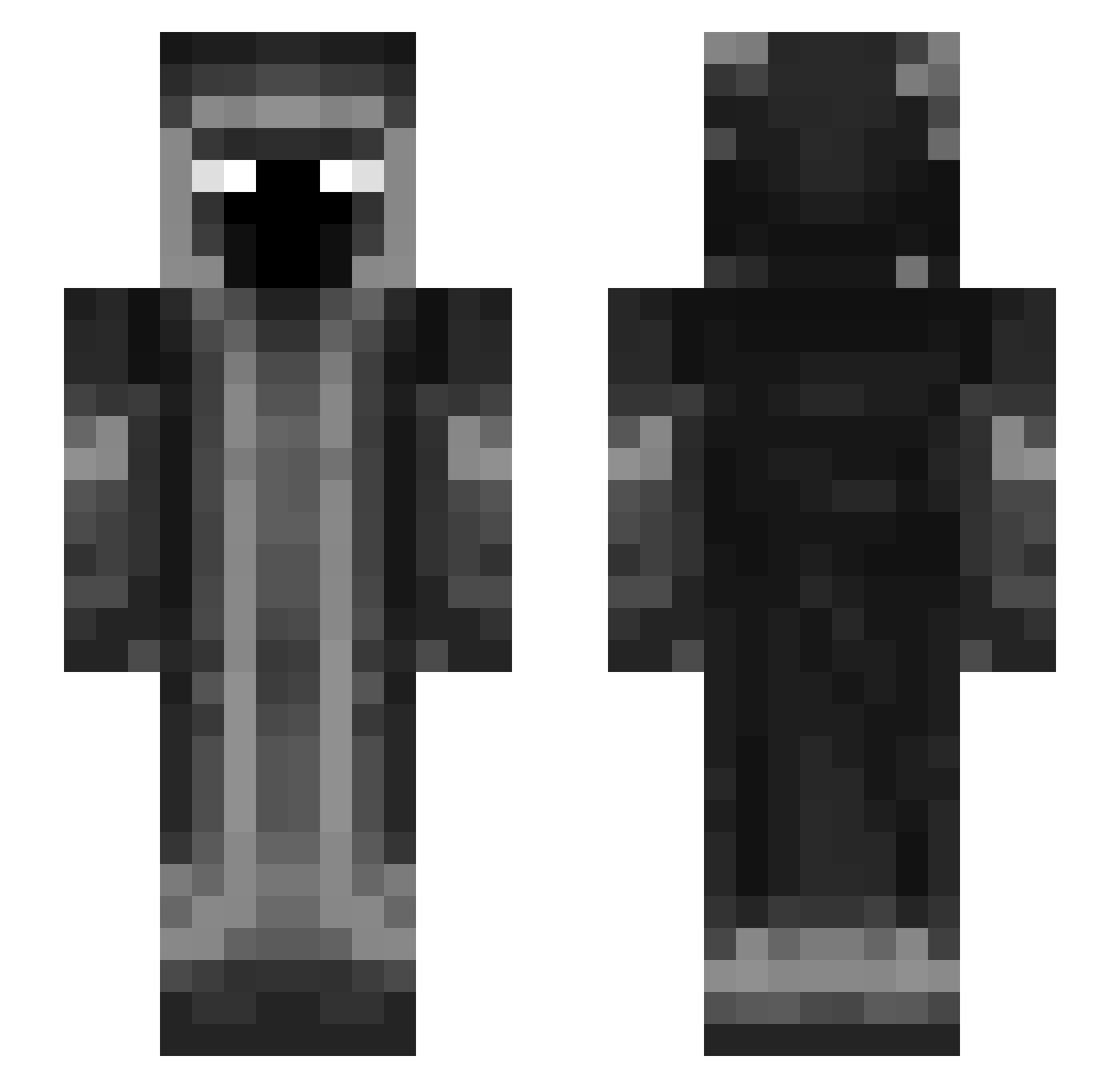 Wiiffiies Minecraft skin, front and back view