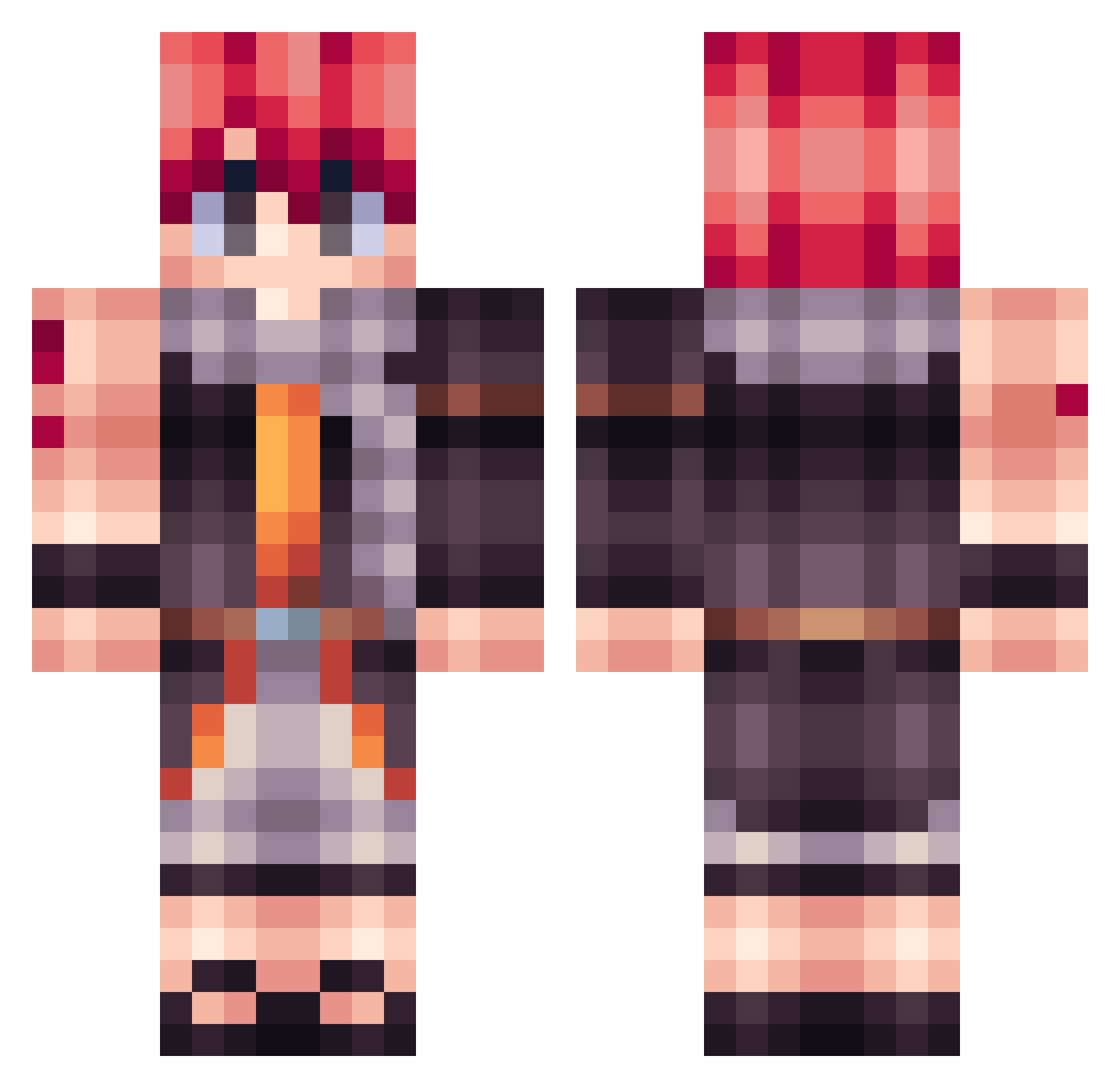 zeranger90 Minecraft skin, front and back view