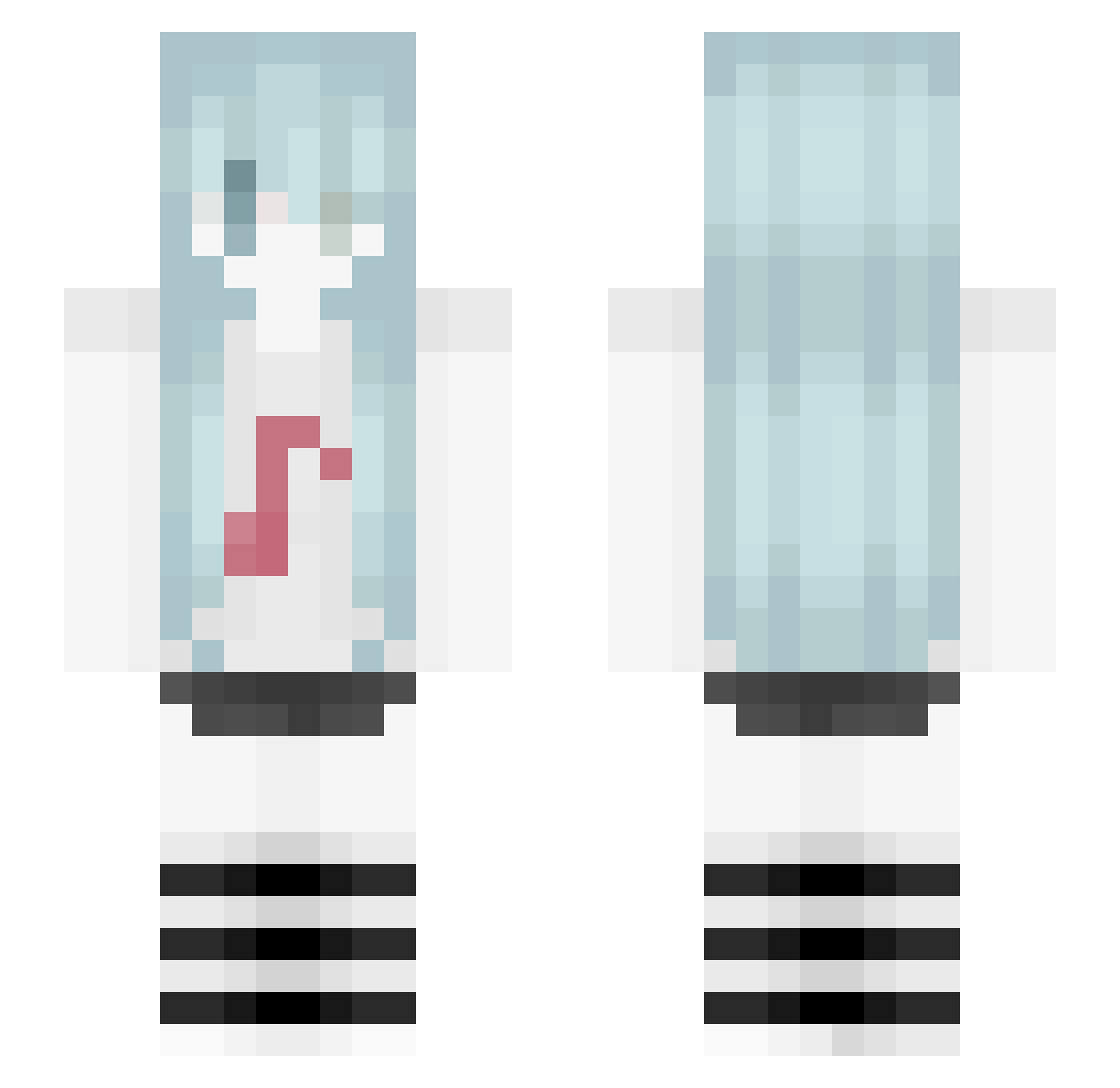Purfle Minecraft skin, front and back view