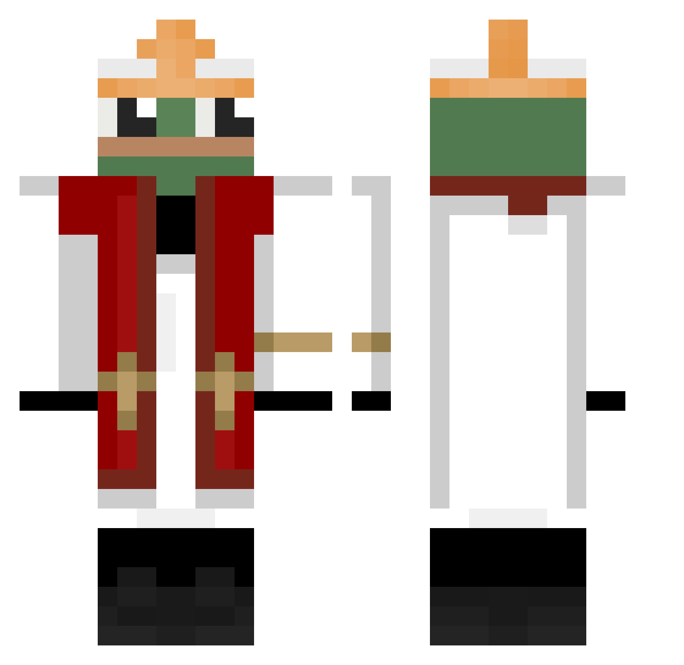 LetuxPy Minecraft skin, front and back view