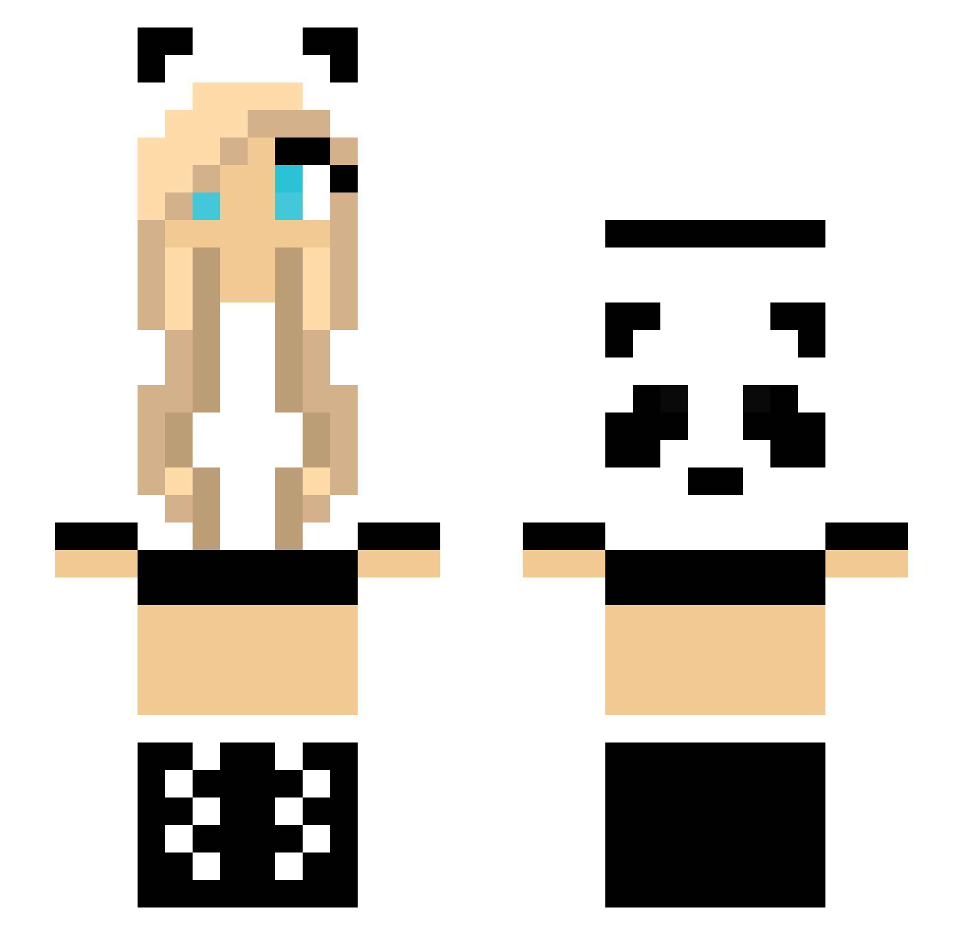 Flammilein Minecraft skin, front and back view