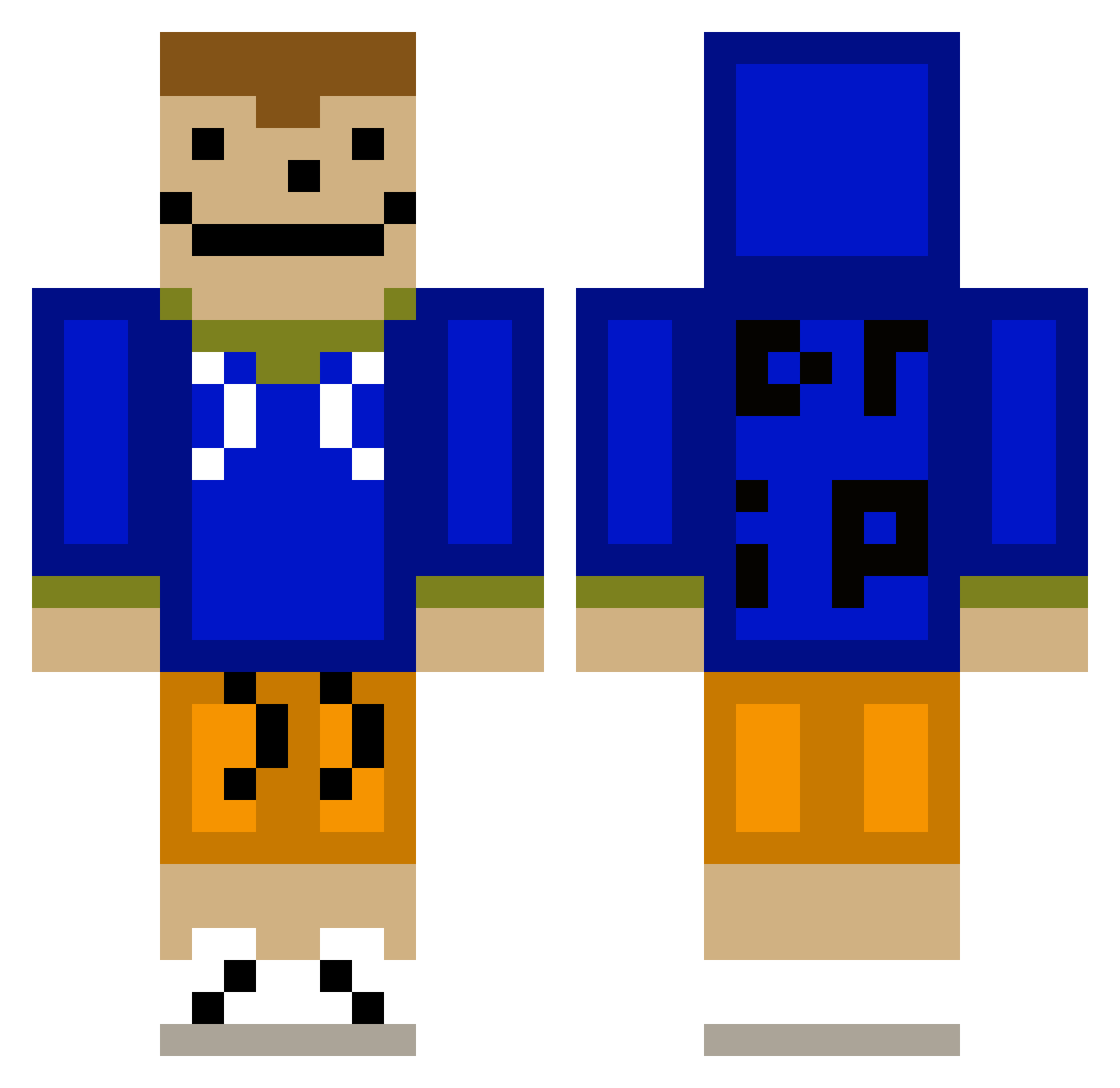sethery123 Minecraft skin, front and back view
