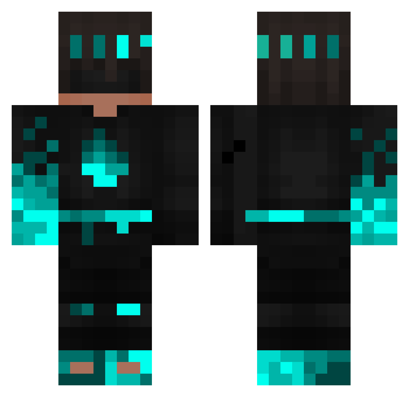 Spect1m Minecraft skin, front and back view