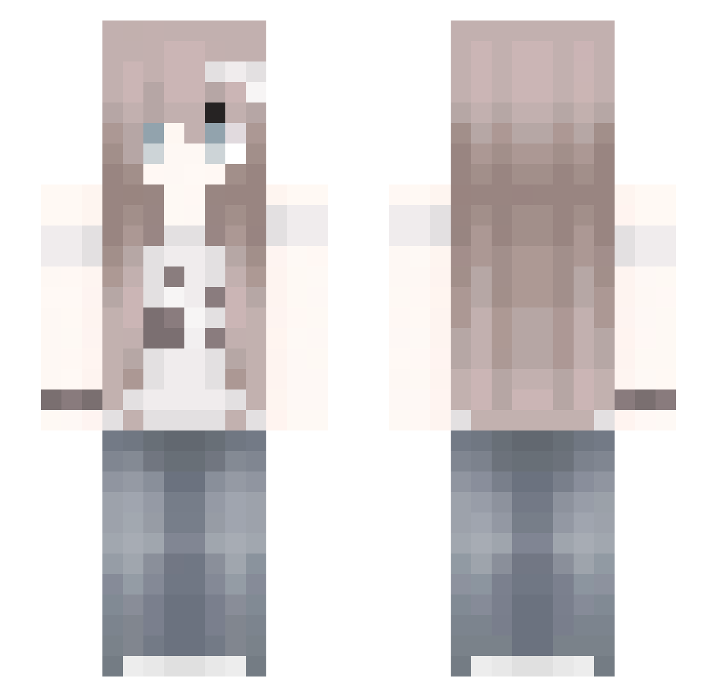 Hxnvaa Minecraft skin, front and back view