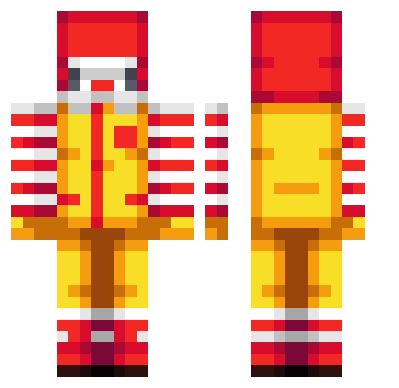 Frostsight Minecraft skin, front and back view