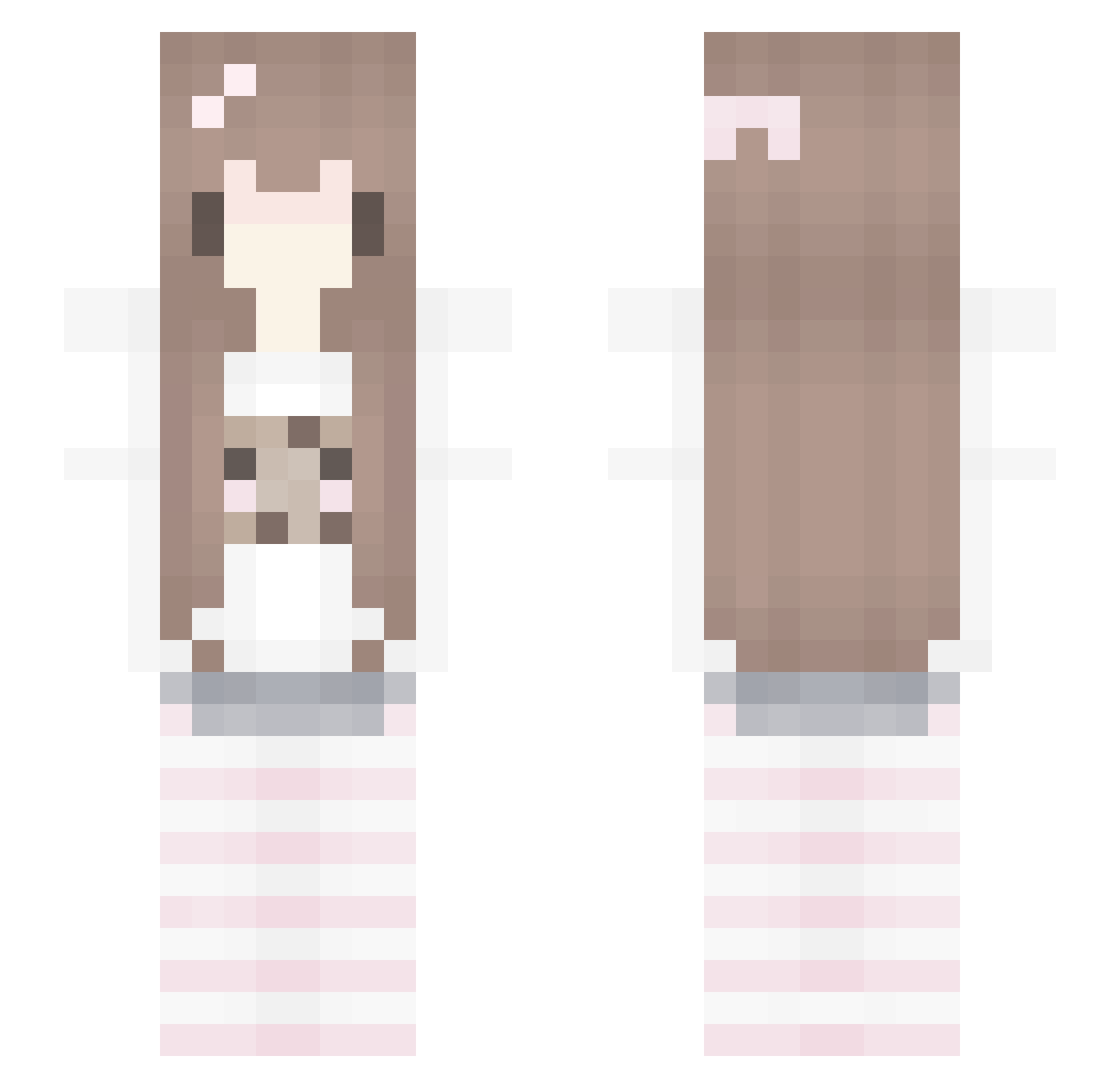 Raiyko0 Minecraft skin, front and back view