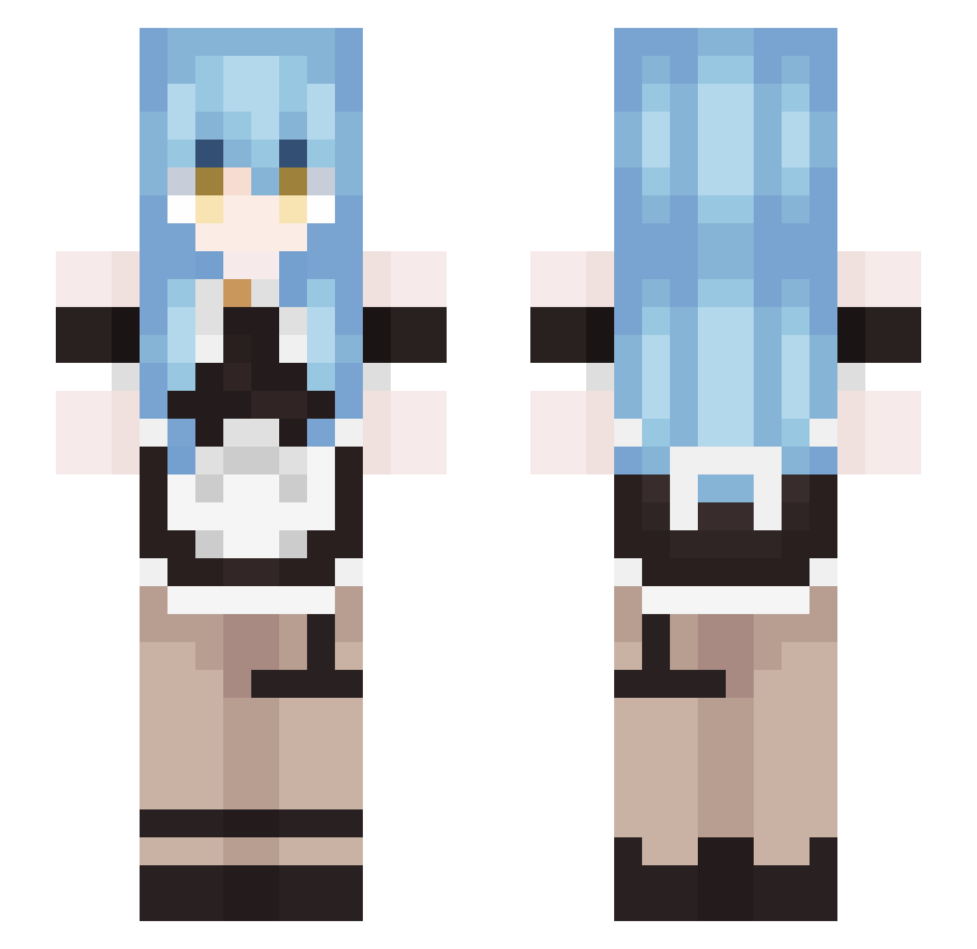 AnnaVelvet Minecraft skin, front and back view