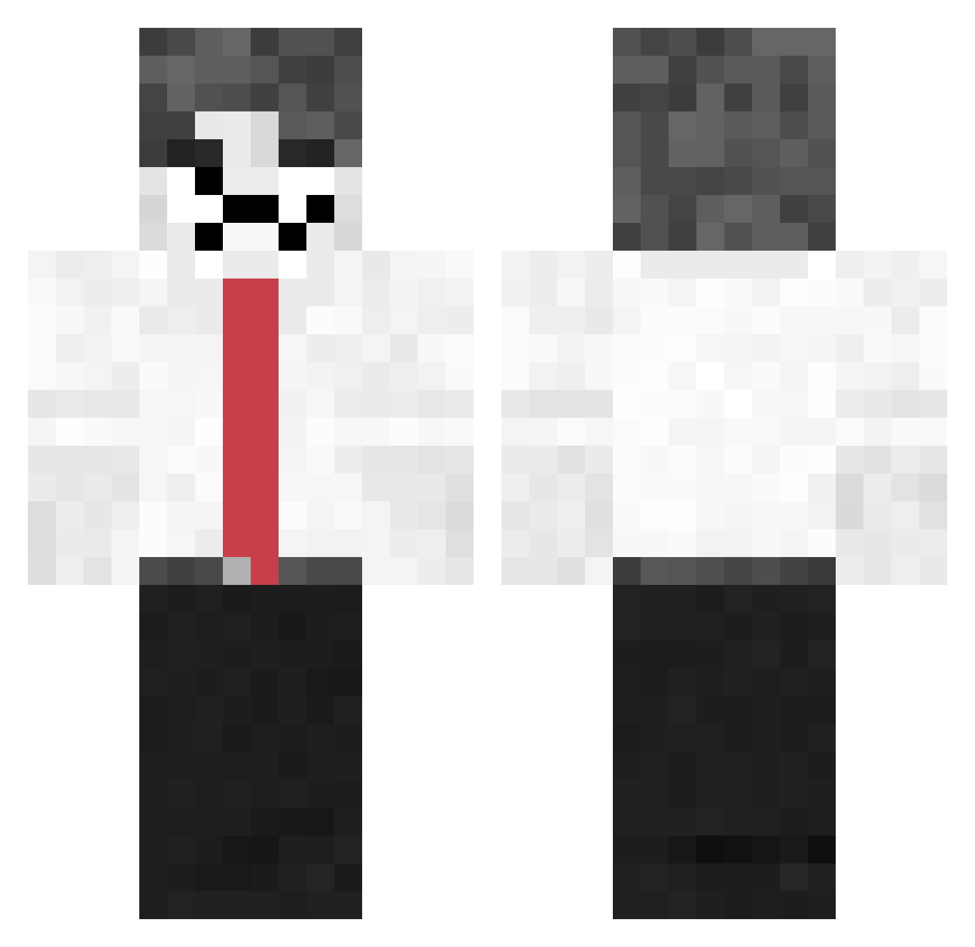 Ihave3bones Minecraft skin, front and back view