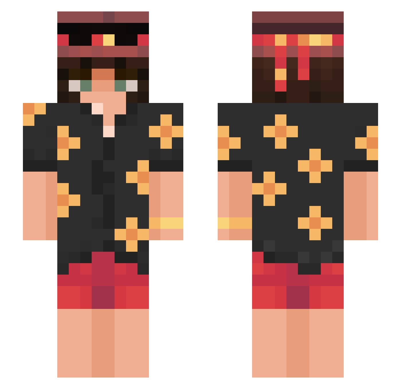 ySoli Minecraft skin, front and back view