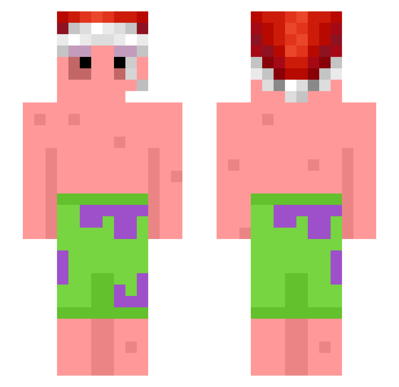 Vxprah Minecraft skin, front and back view