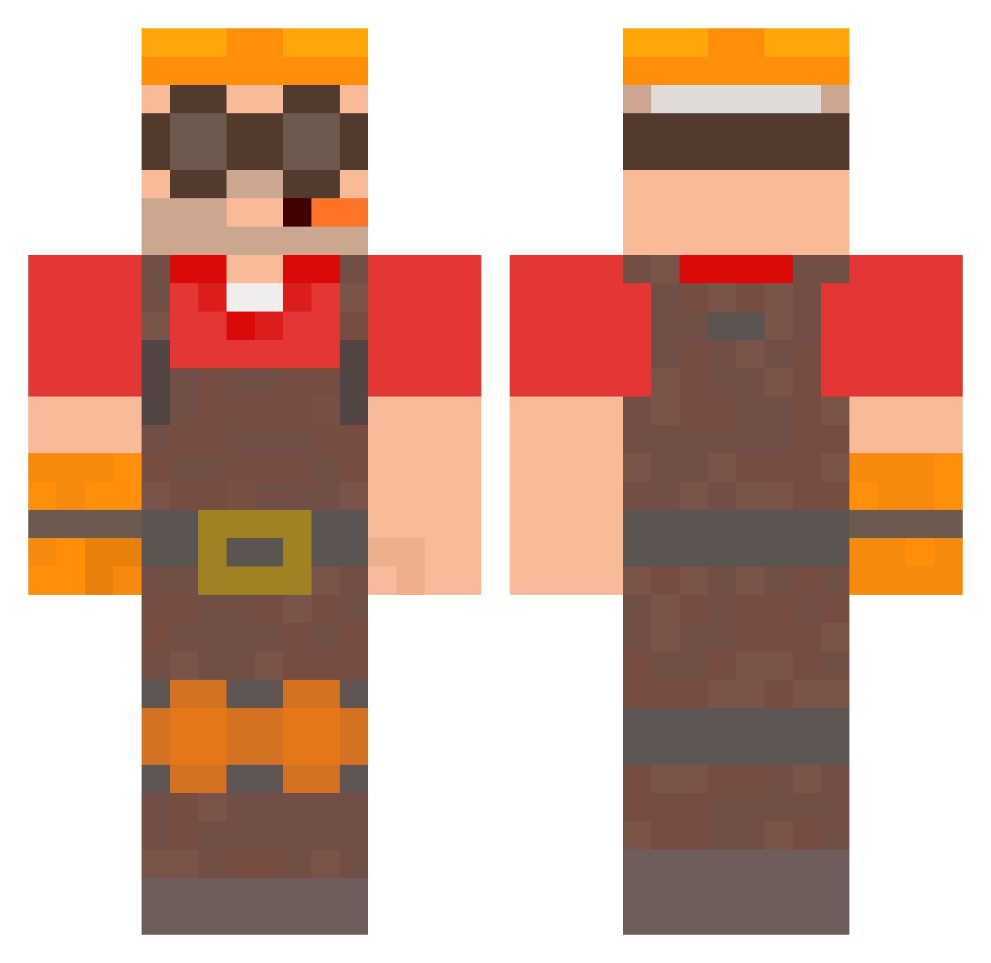 casio_on_plastic Minecraft skin, front and back view