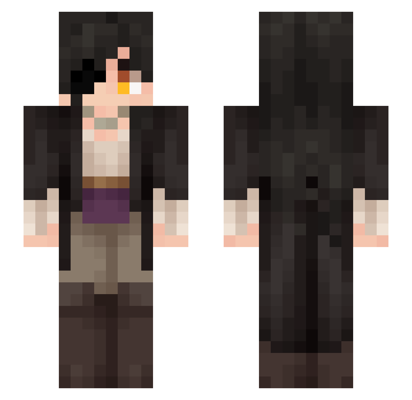 LoonieToons Minecraft skin, front and back view