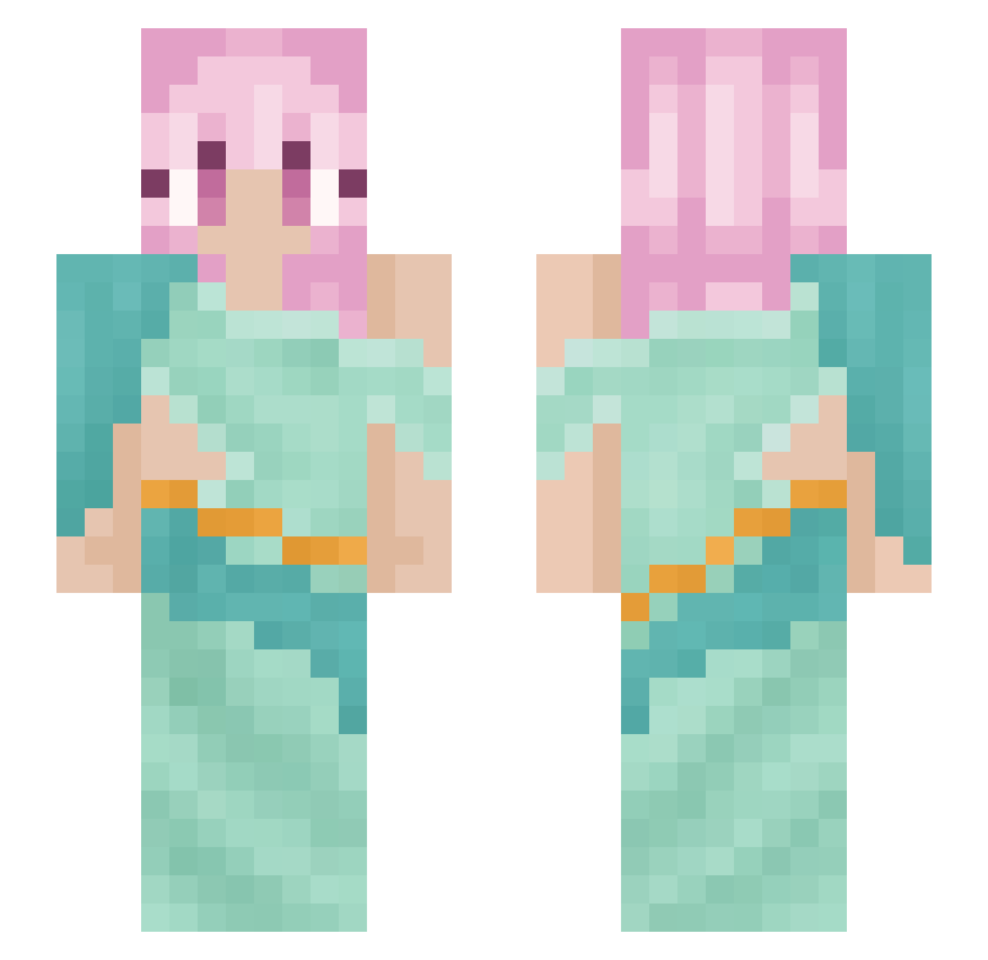 LunaaBritish Minecraft skin, front and back view