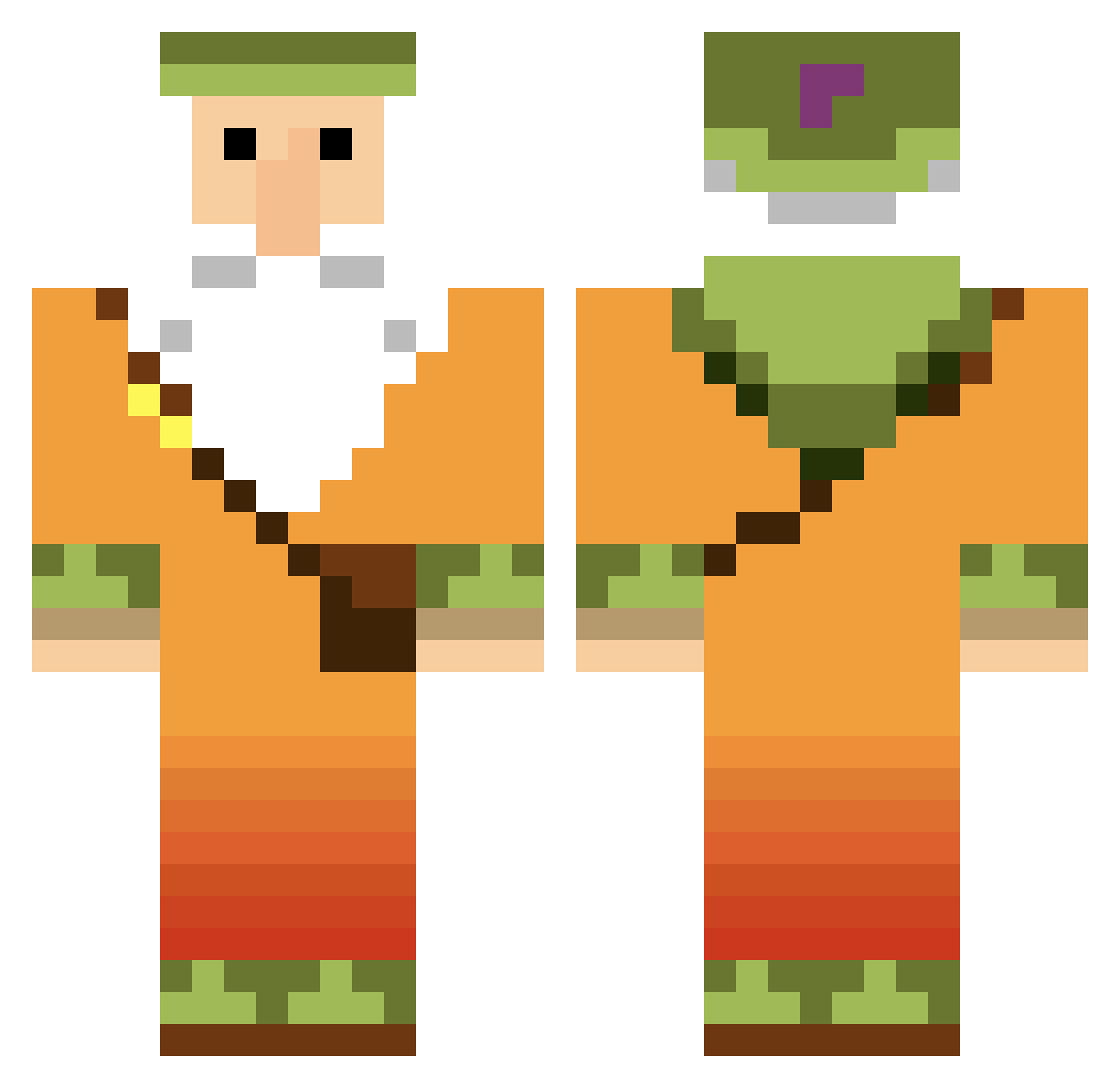 Austausch Minecraft skin, front and back view