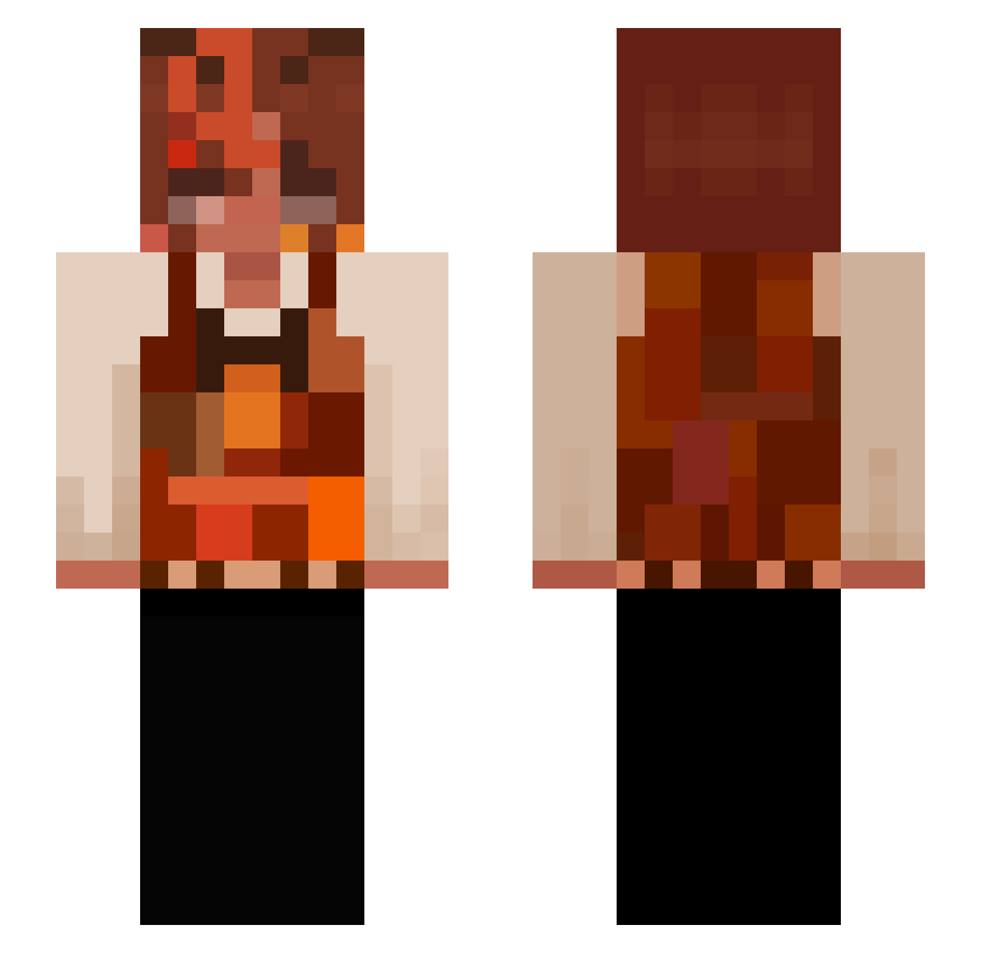 12k_Kiwi Minecraft skin, front and back view