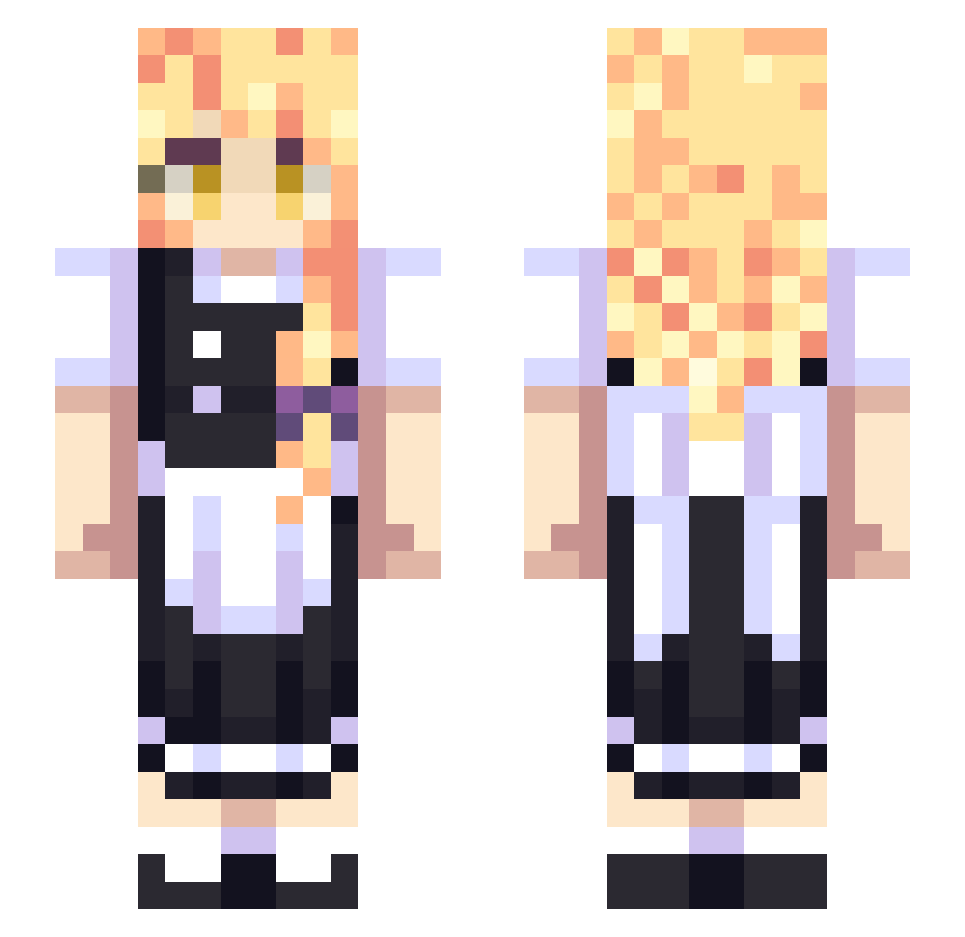 KKS37 Minecraft skin, front and back view