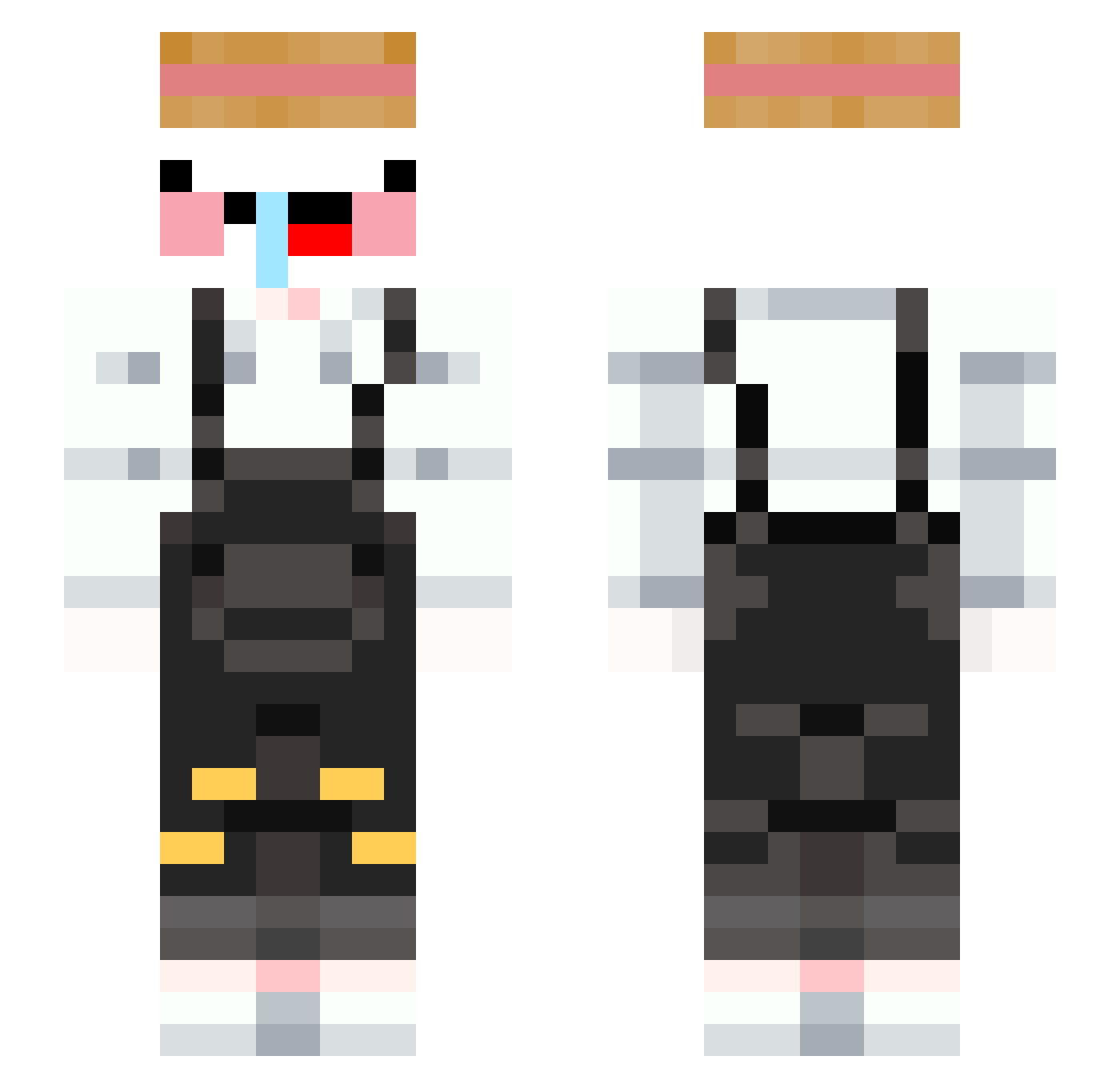 HongJamEon Minecraft skin, front and back view