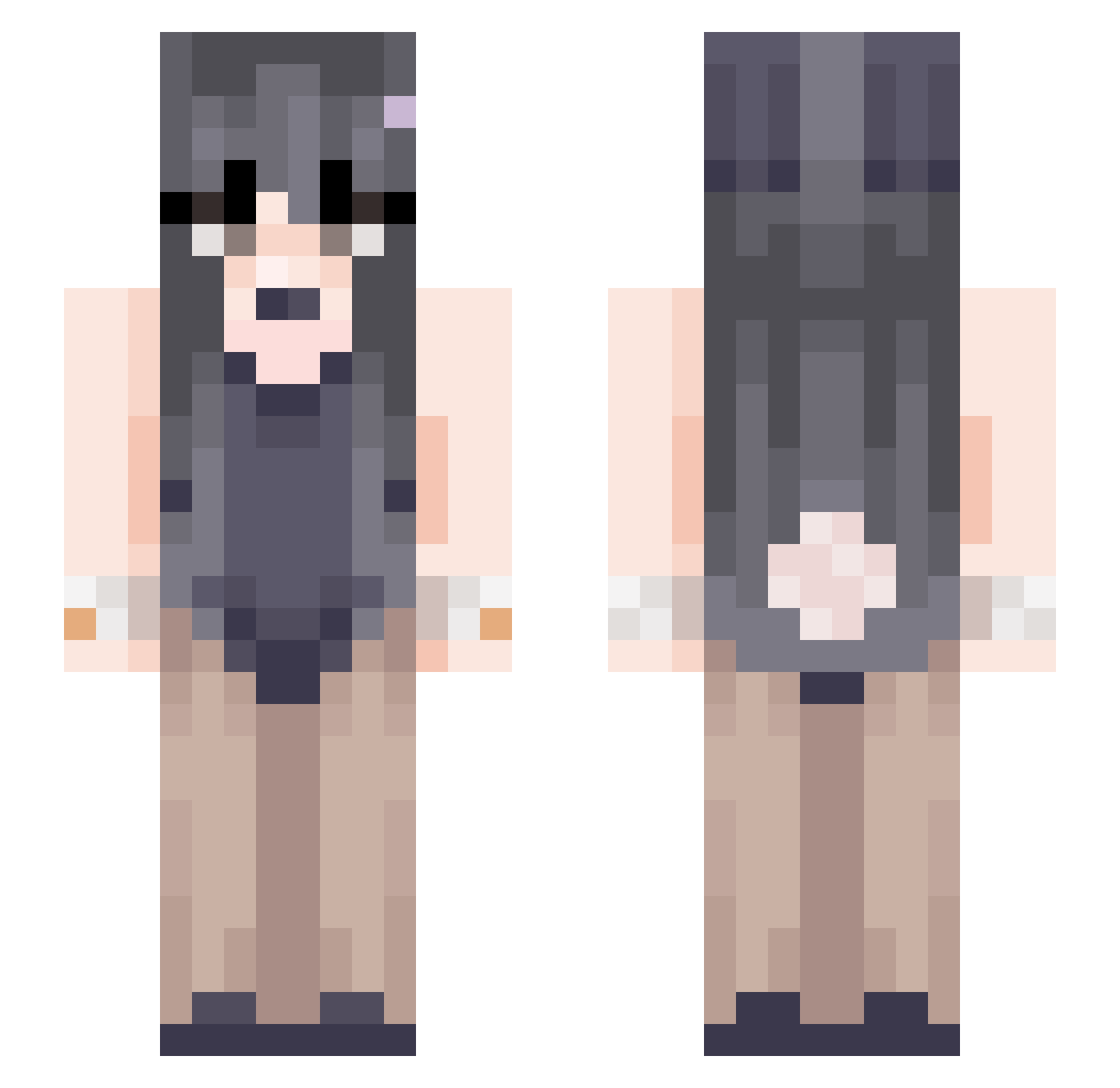 ArabekYT Minecraft skin, front and back view