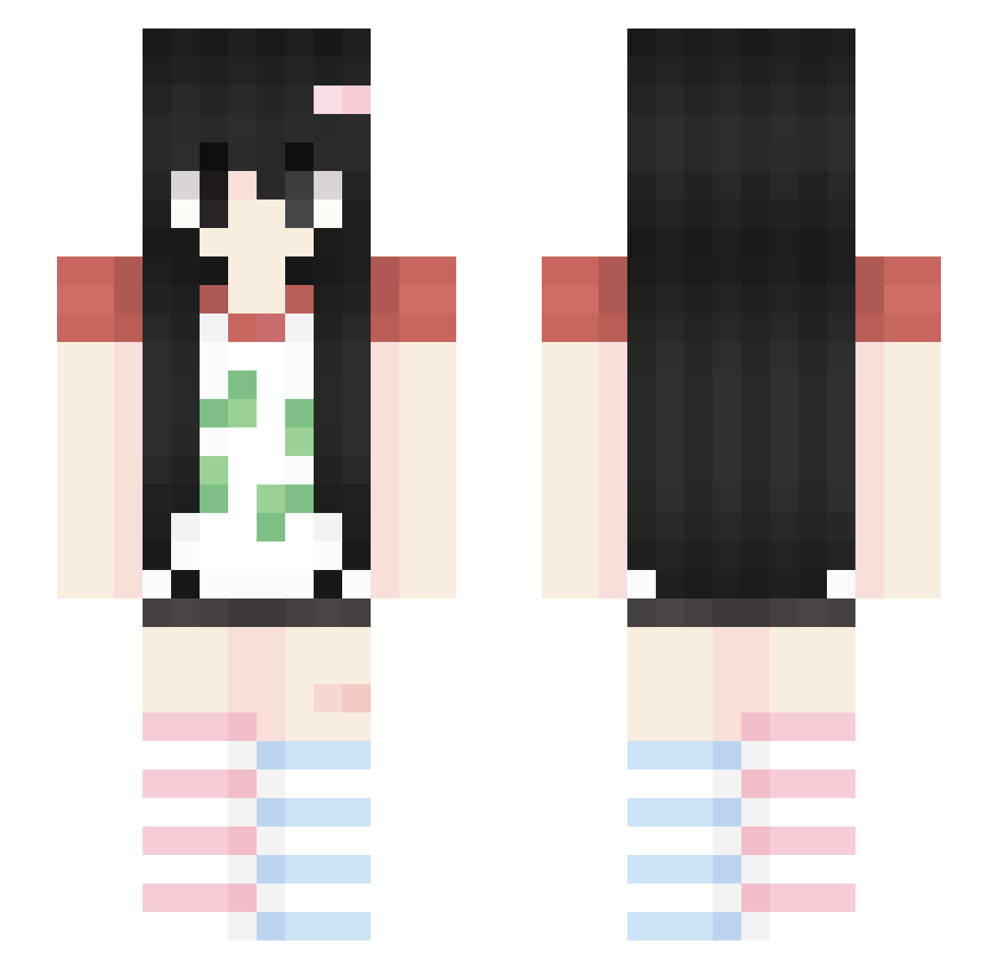 Tail Minecraft skin, front and back view