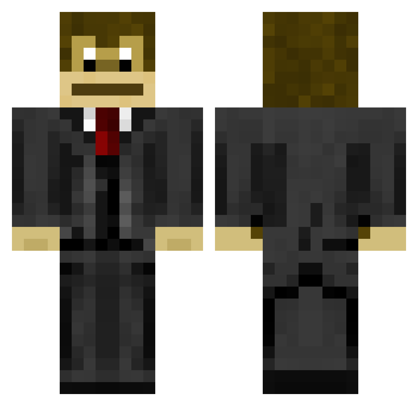 Elxi Minecraft skin, front and back view