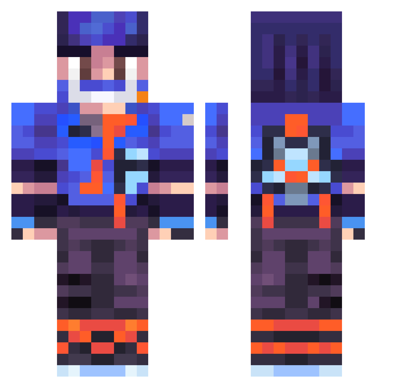 KrolSzwecji Minecraft skin, front and back view