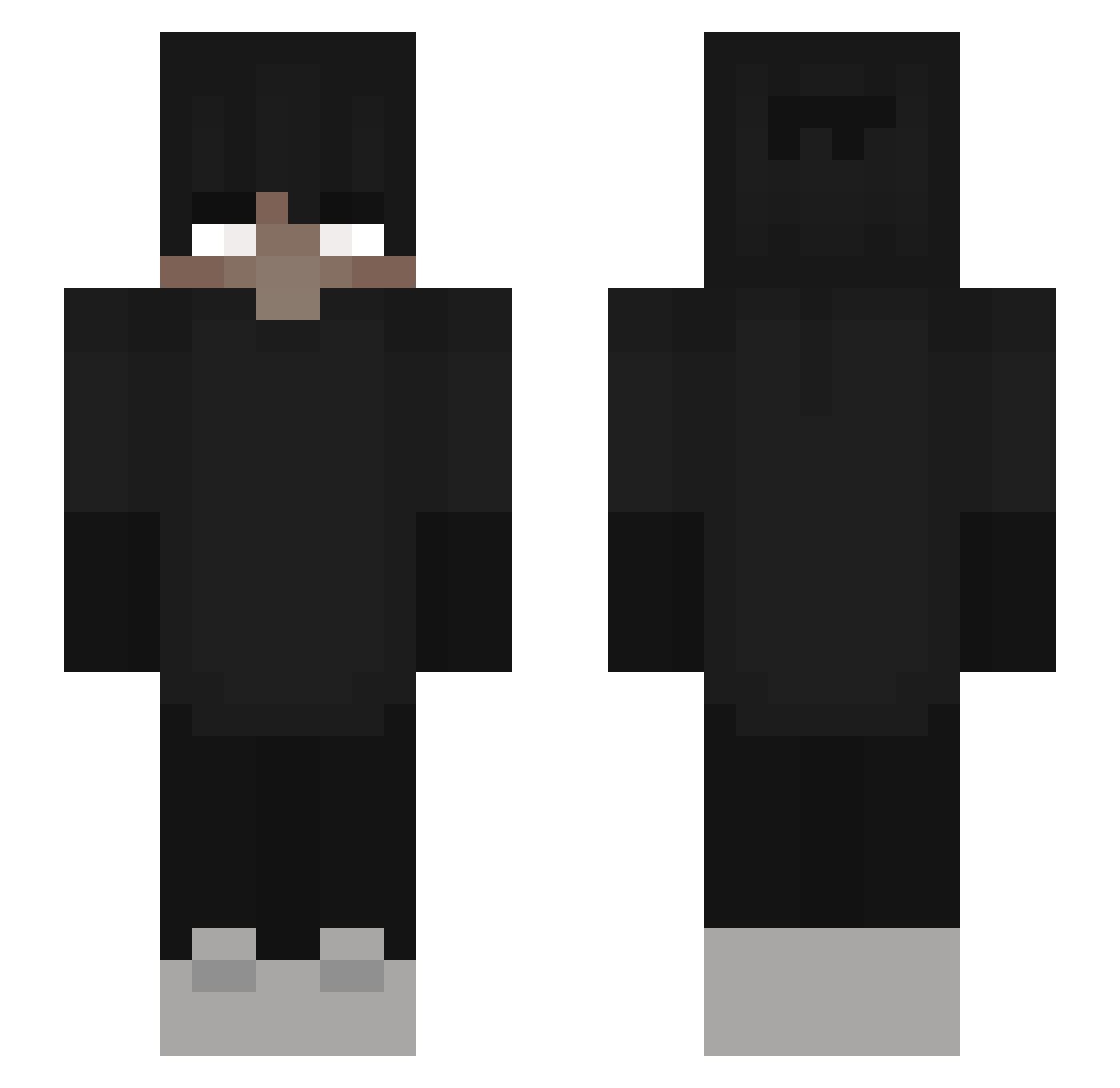 yhix Minecraft skin, front and back view