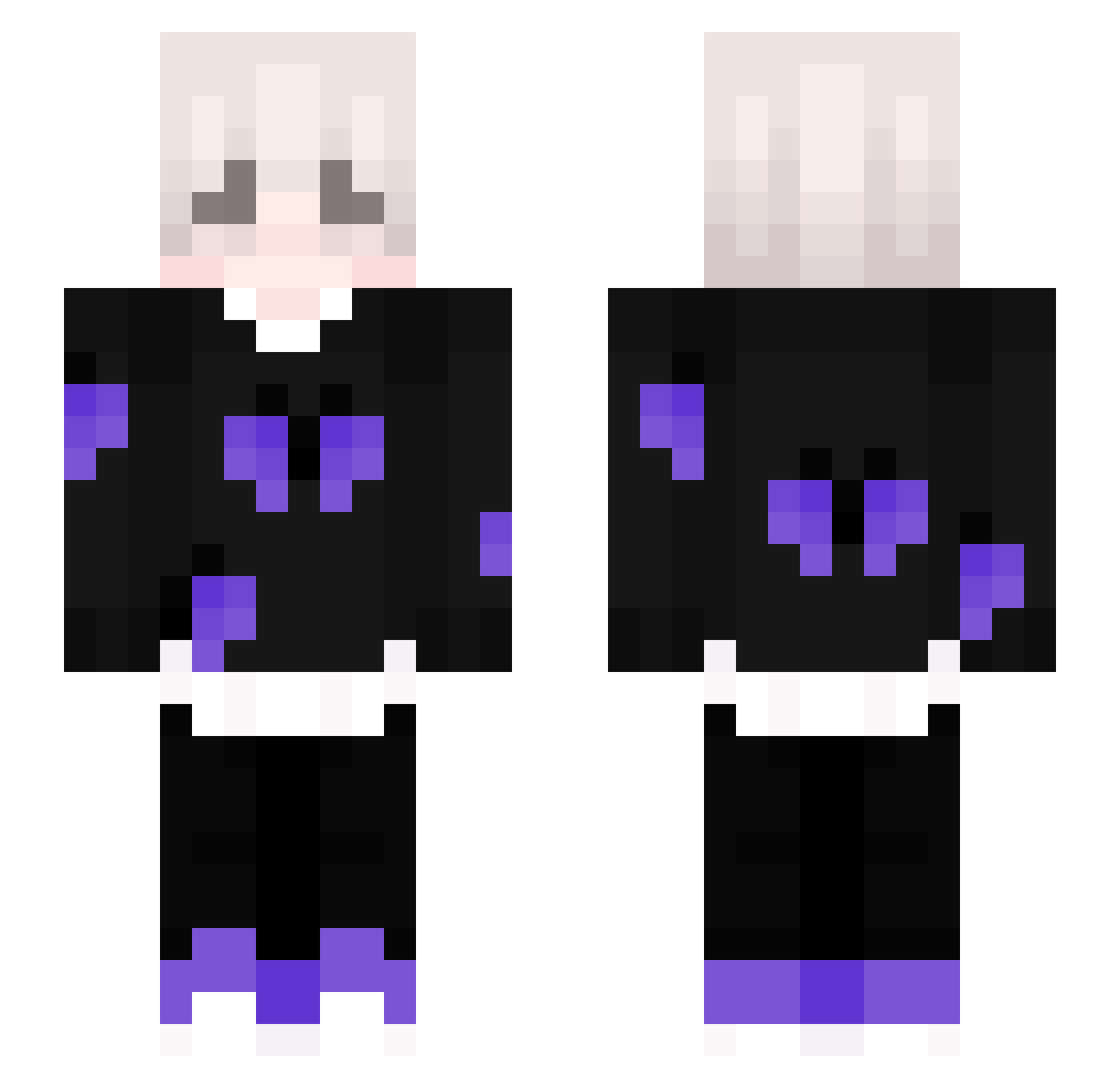 Trag__ Minecraft skin, front and back view