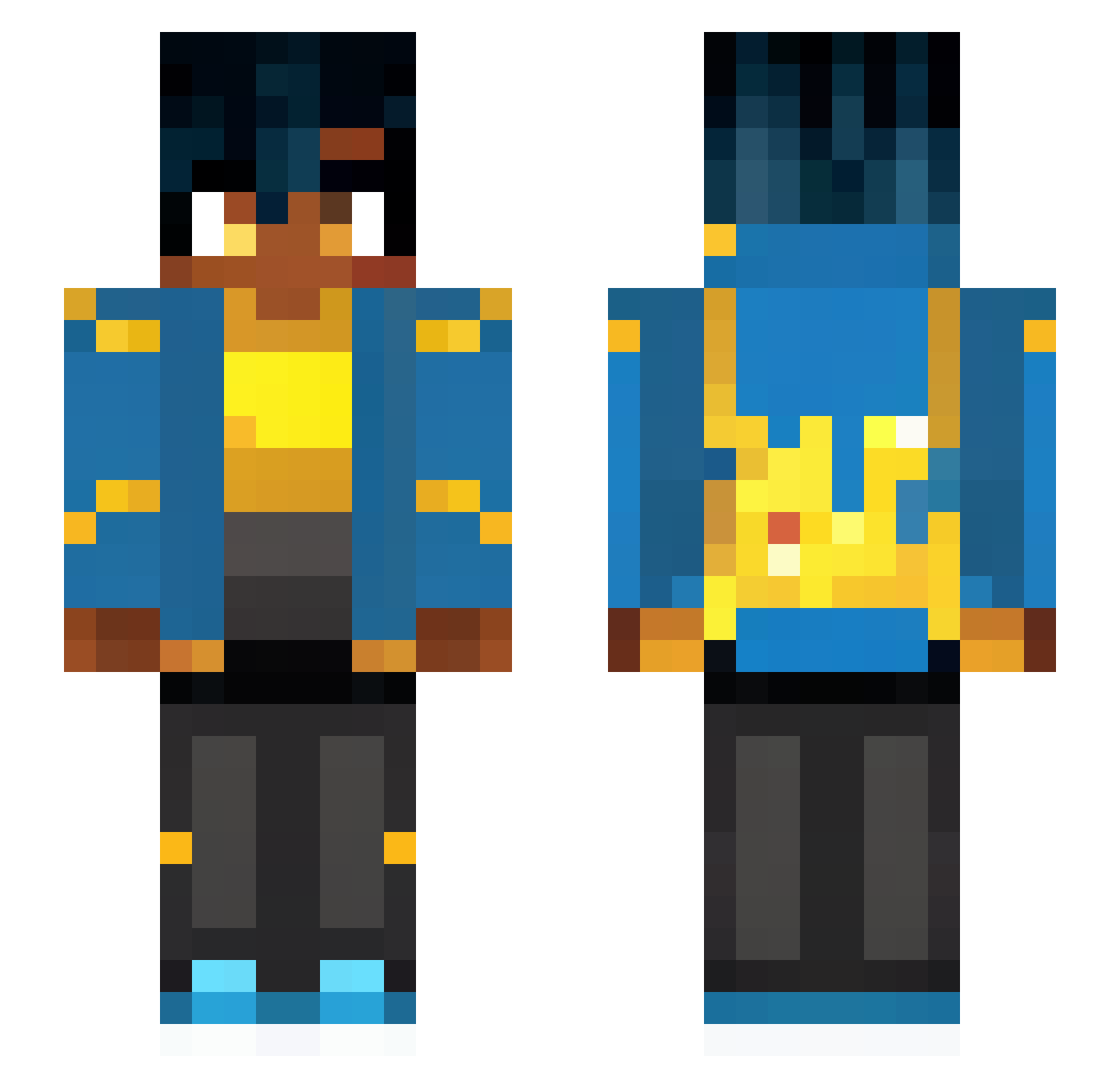 SawaChibi Minecraft skin, front and back view