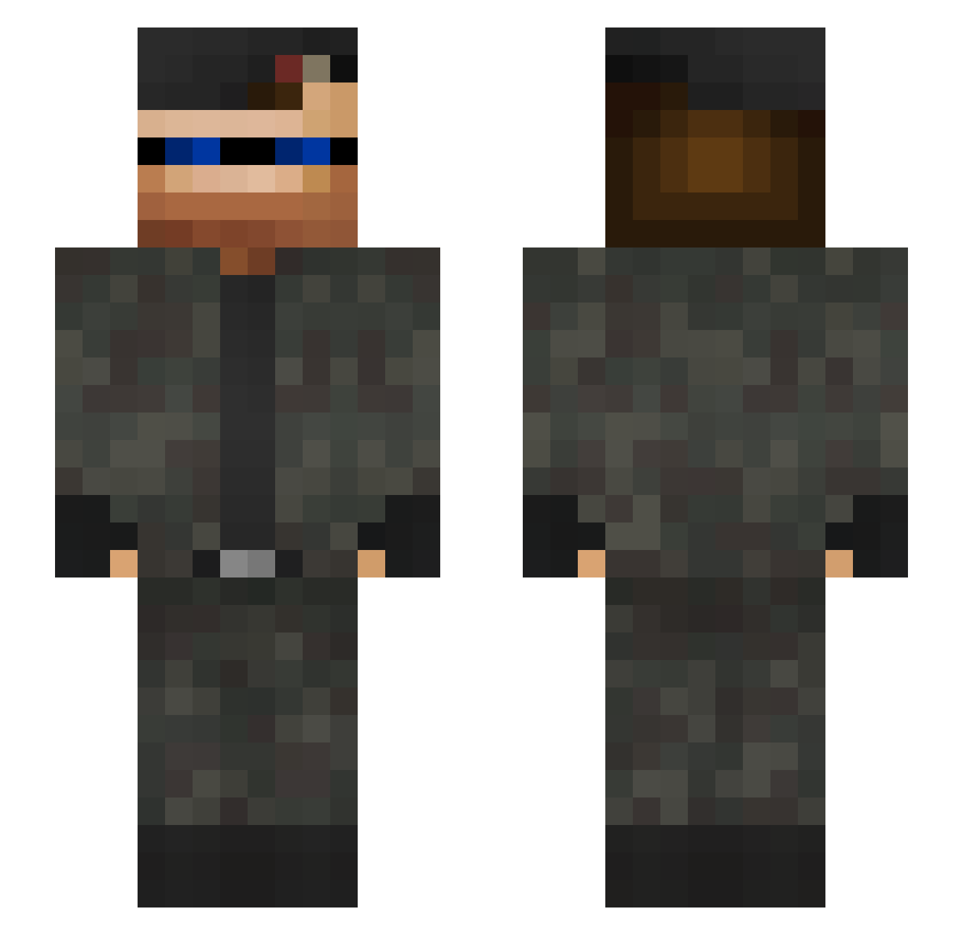 frJorge Minecraft skin, front and back view
