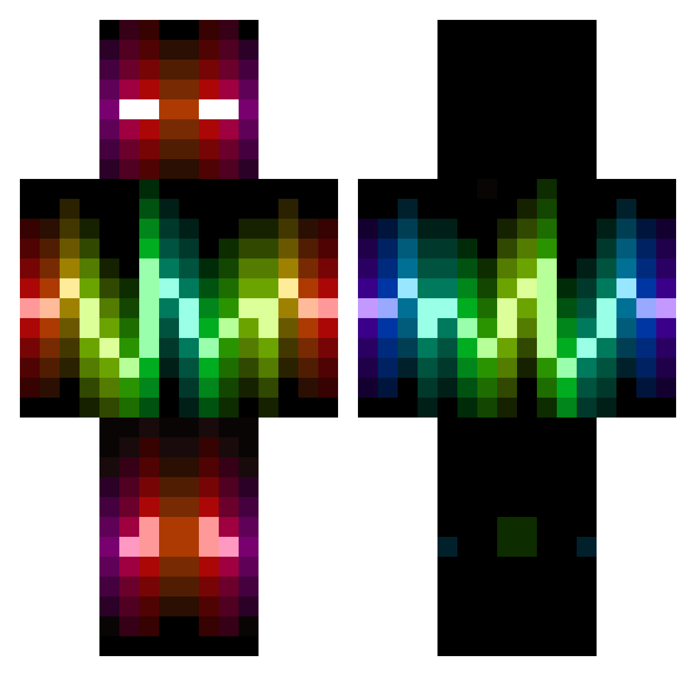 CelestialLight Minecraft skin, front and back view