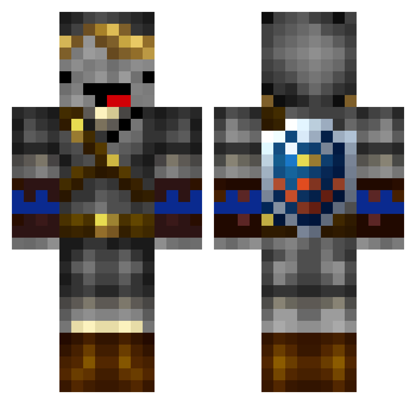 Orra Minecraft skin, front and back view