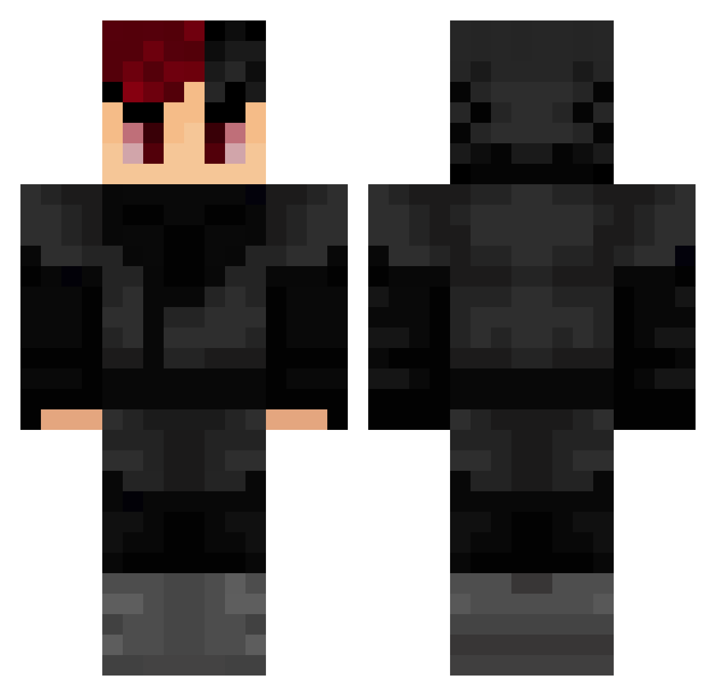 Samurov Minecraft skin, front and back view