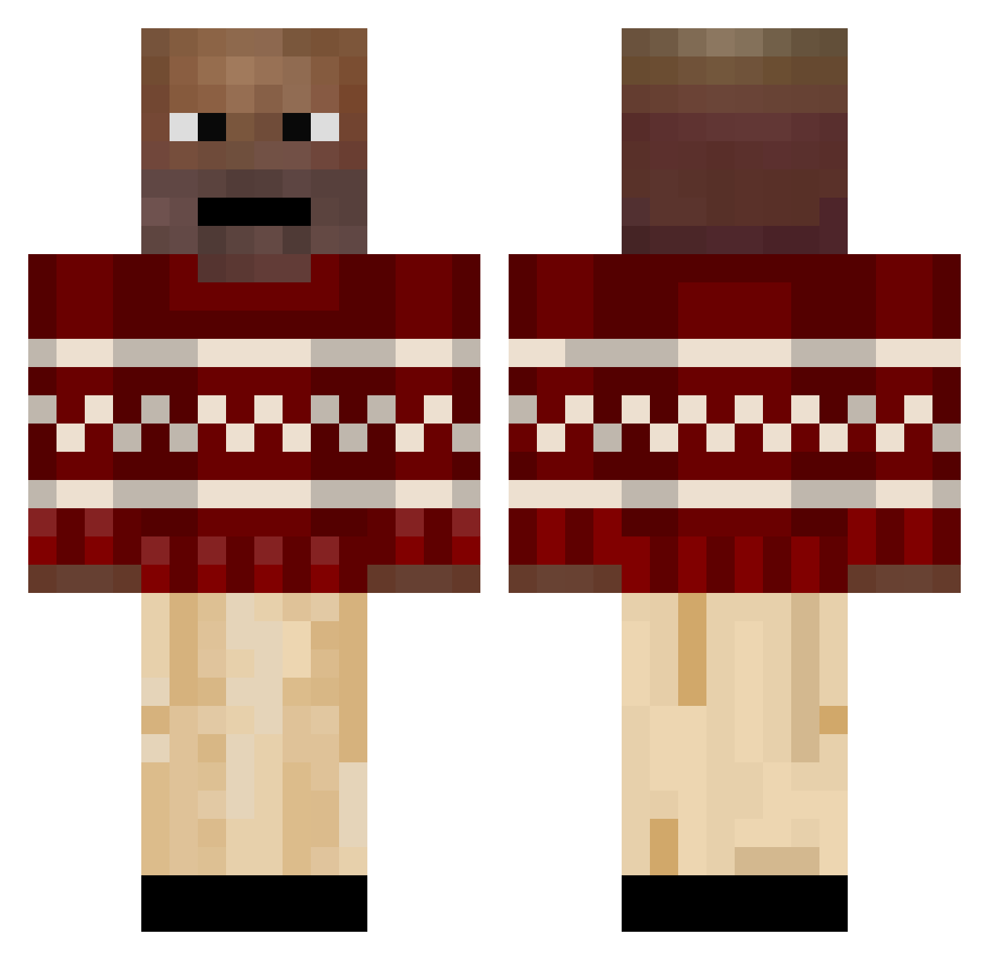 potatohash Minecraft skin, front and back view