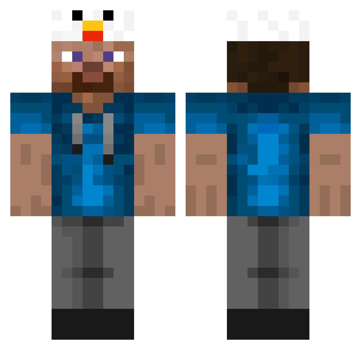 Baldhammur Minecraft skin, front and back view