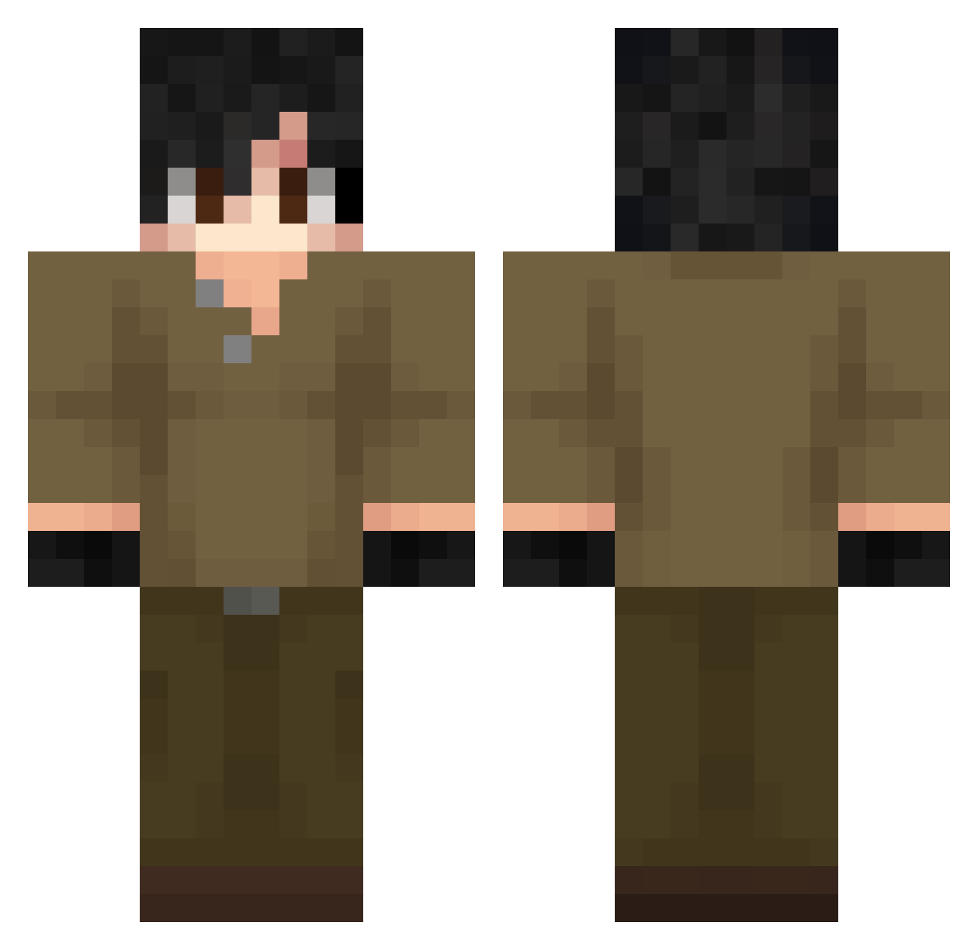 Soetru_13 Minecraft skin, front and back view