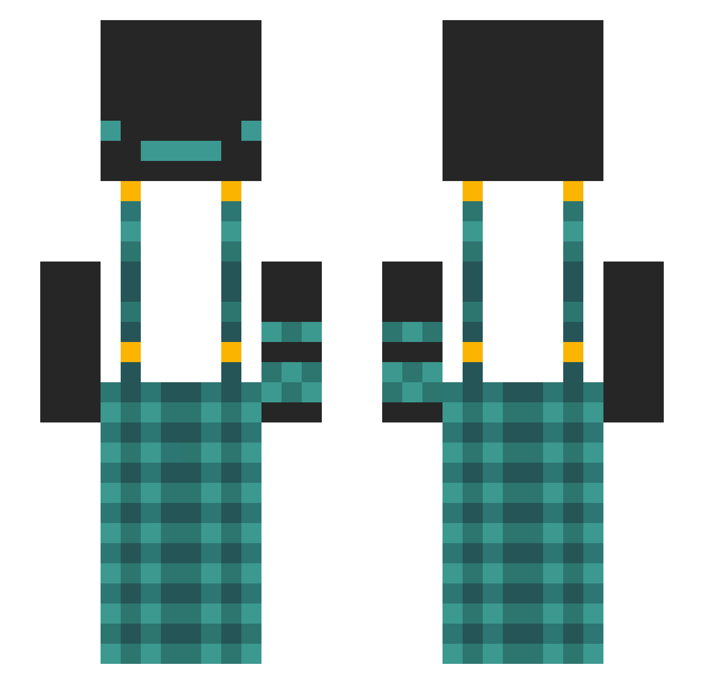 Su4p3nT Minecraft skin, front and back view