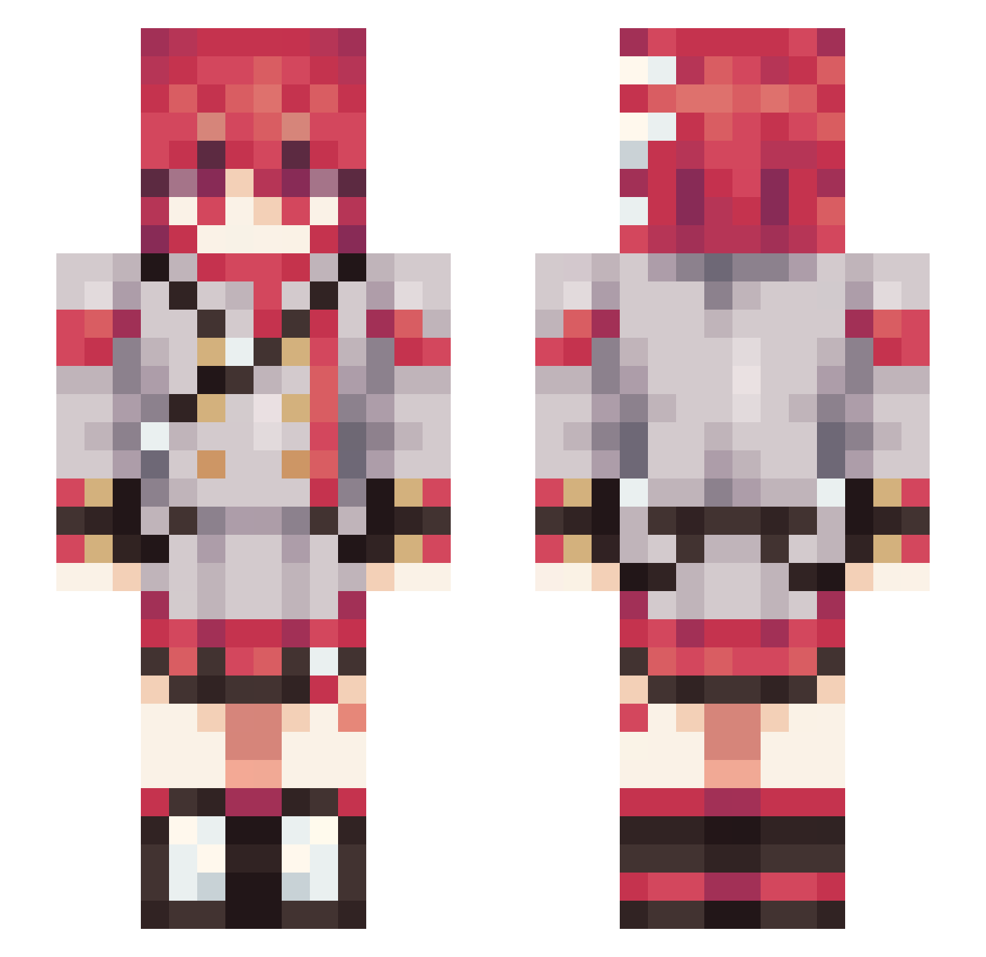 NicBric6 Minecraft skin, front and back view