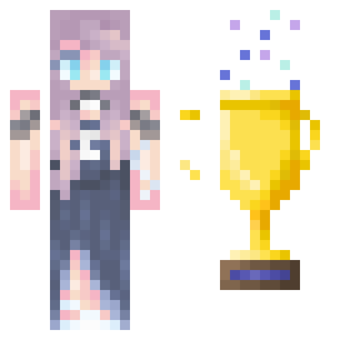 Rissypai Minecraft skin, front and back view