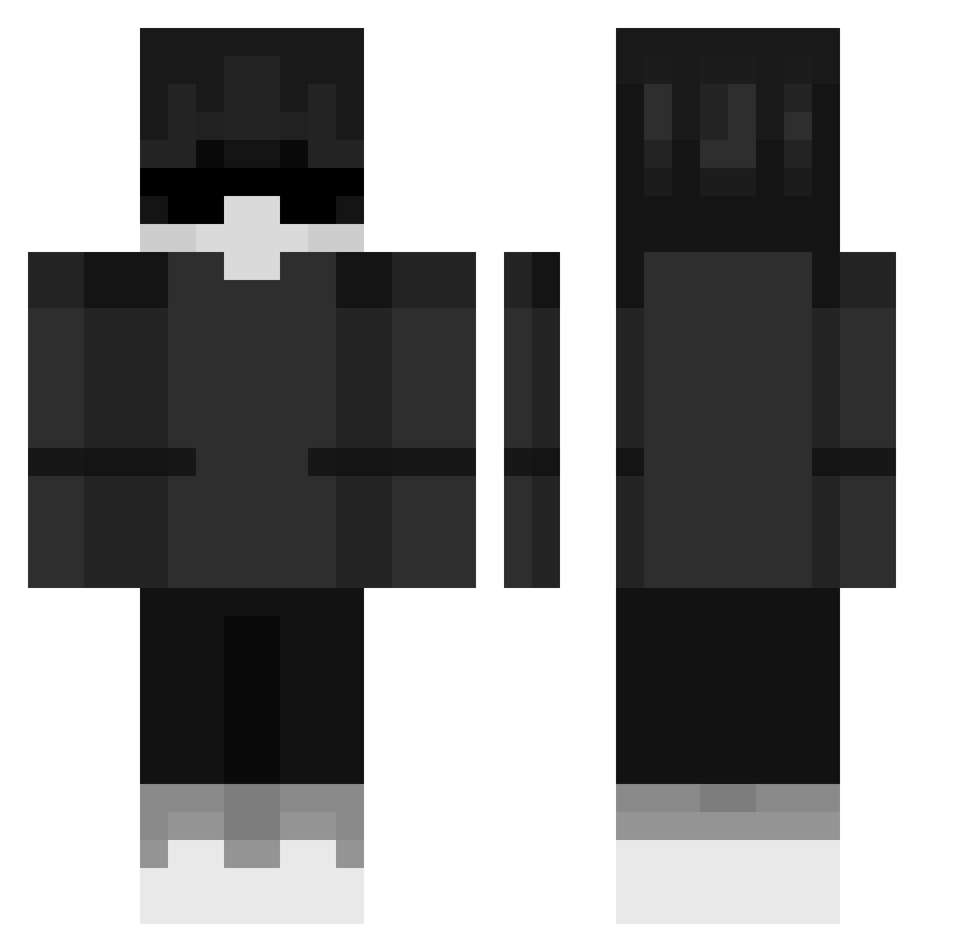 zClaqq Minecraft skin, front and back view