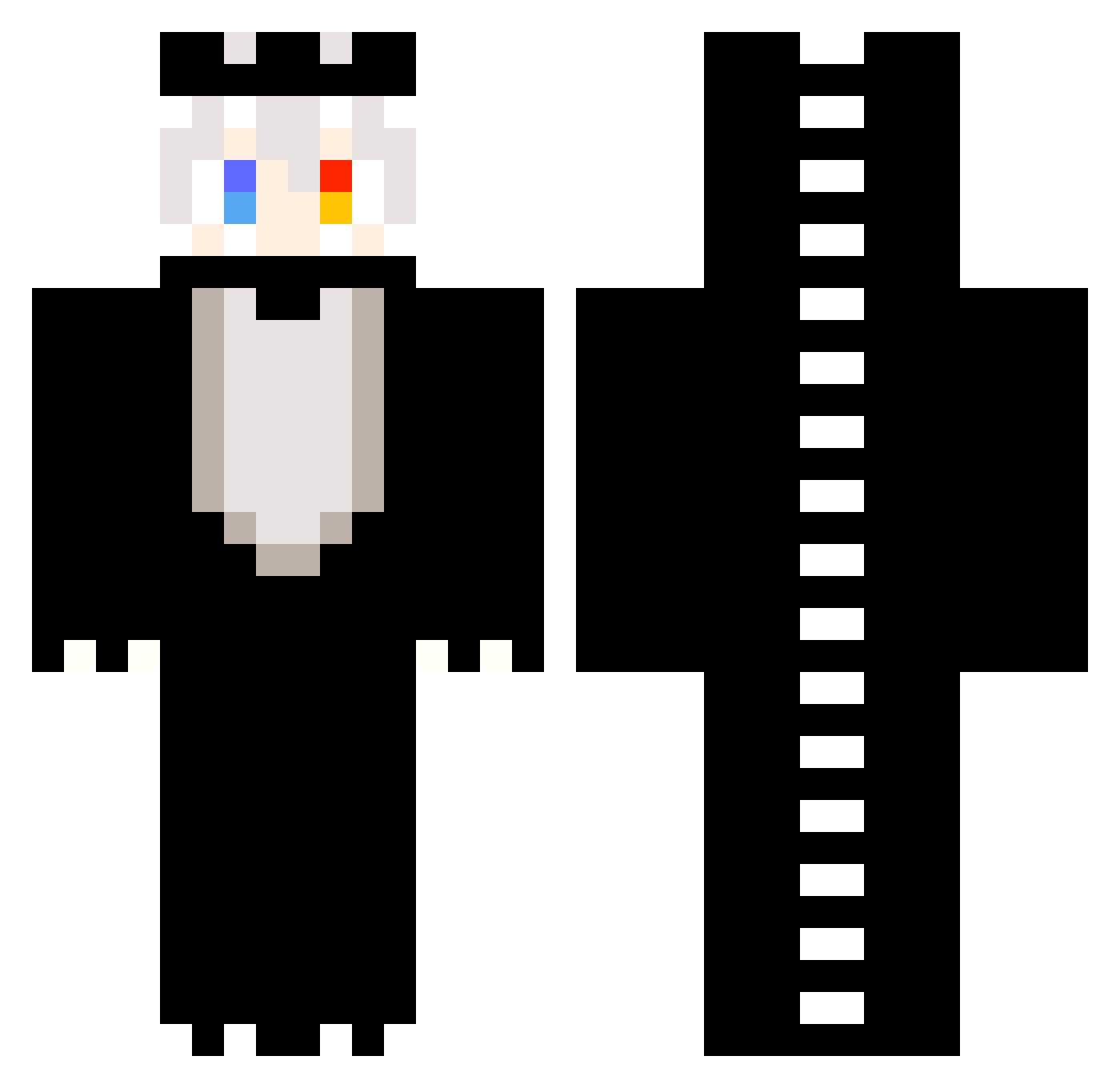 xiamo0v0 Minecraft skin, front and back view