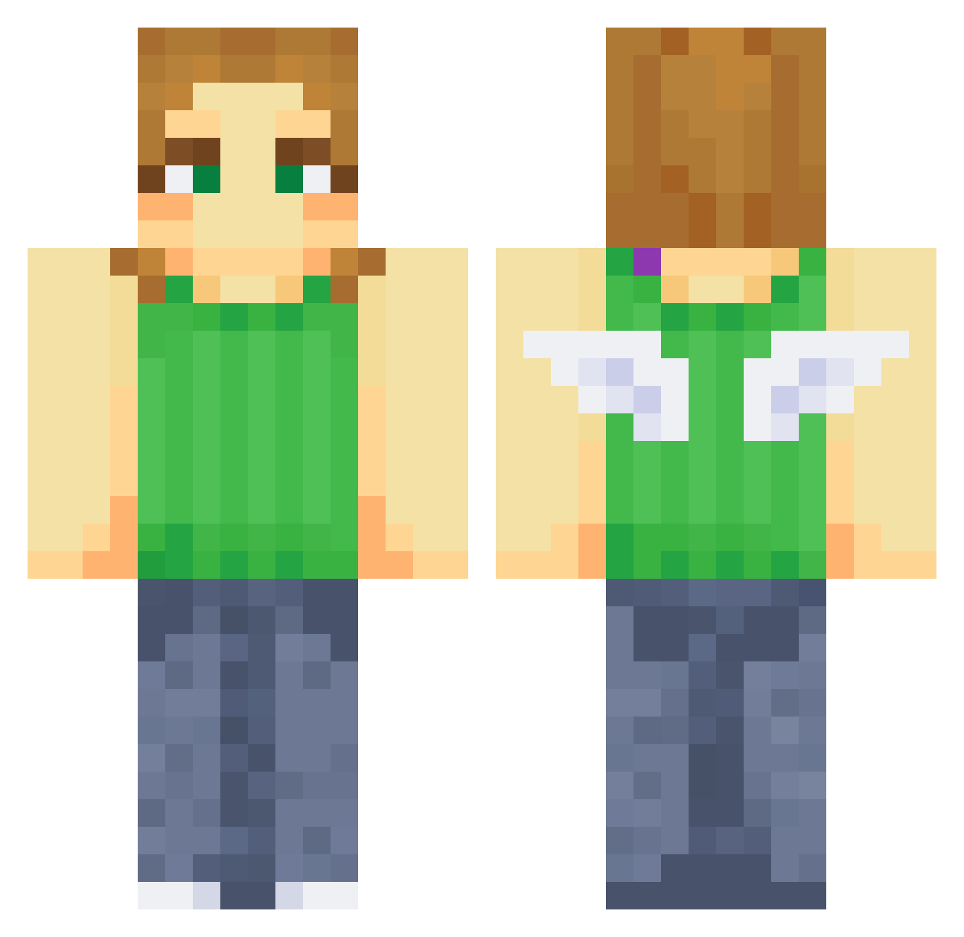 Froggi3 Minecraft skin, front and back view