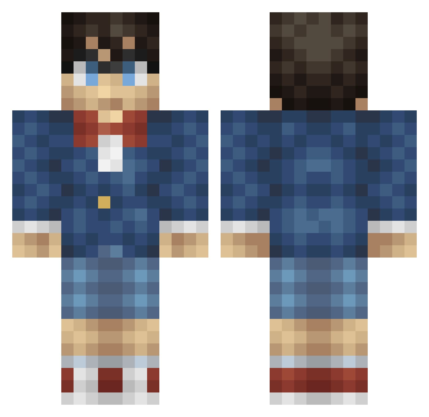 Ryro Minecraft skin, front and back view