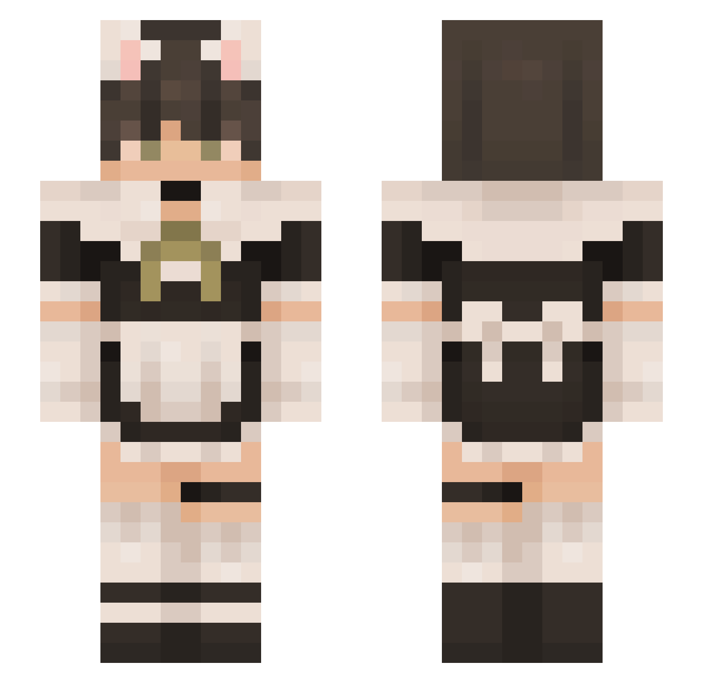 VeryRealMan Minecraft skin, front and back view