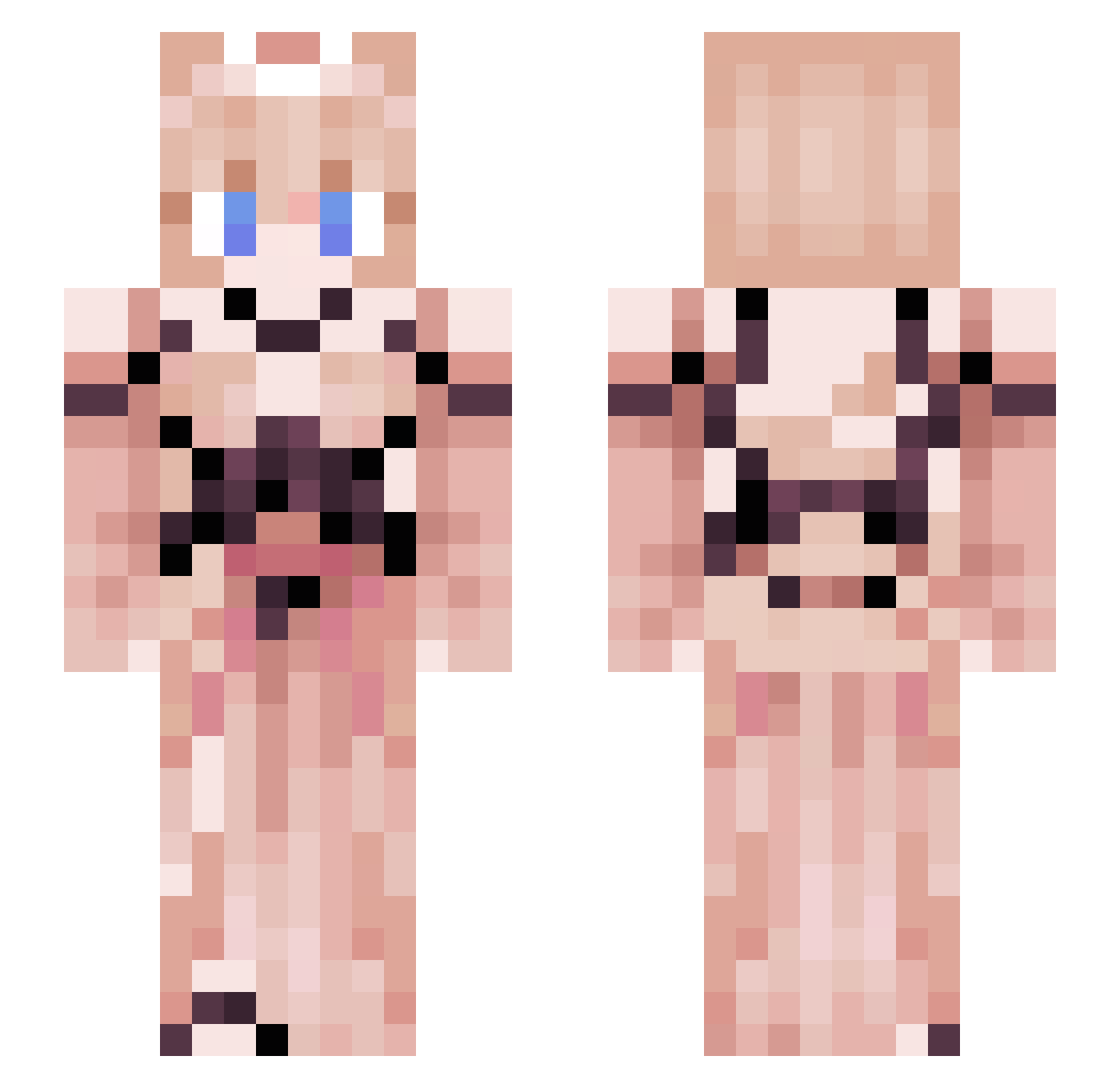crowmush Minecraft skin, front and back view