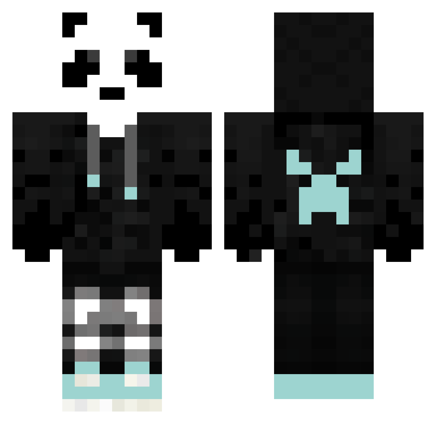 Tatsu_kun Minecraft skin, front and back view