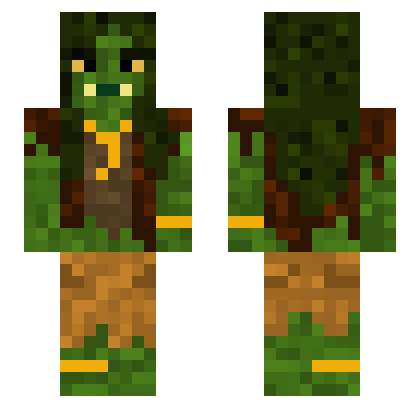 QueenOfTomatoes Minecraft skin, front and back view