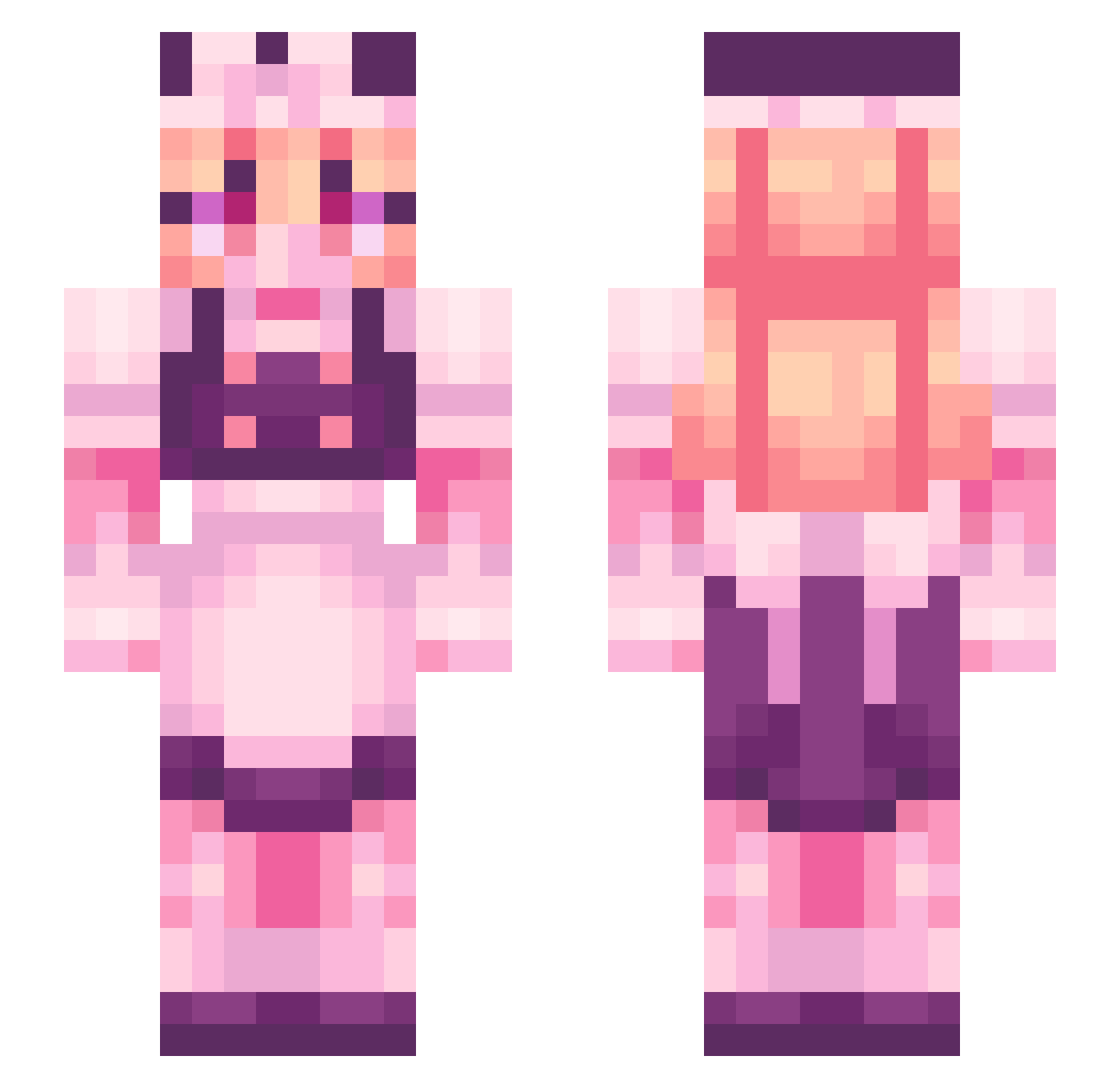 Namhas Minecraft skin, front and back view