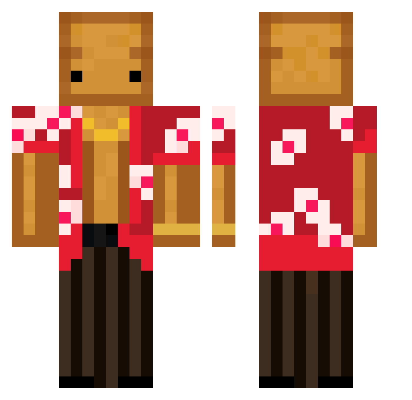 Isma097 Minecraft skin, front and back view