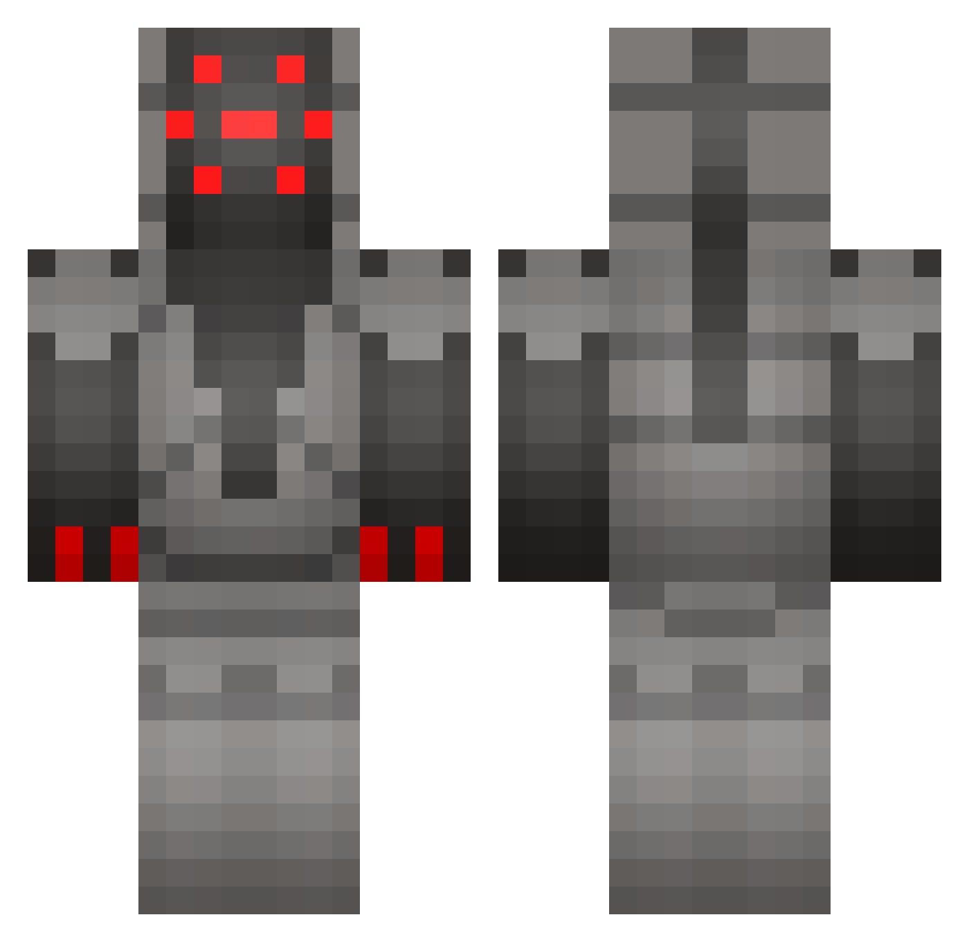 YinYangCrow Minecraft skin, front and back view